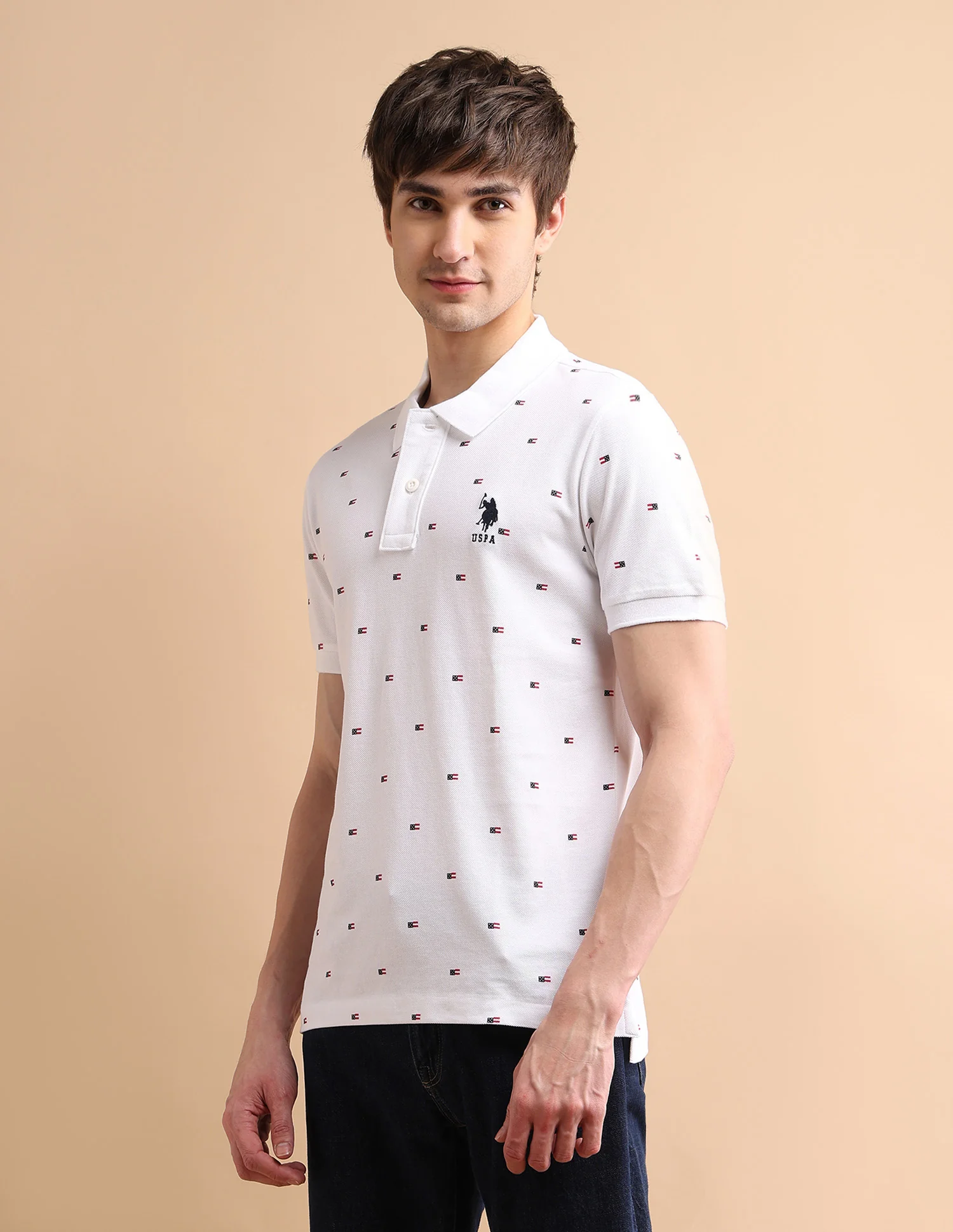 Flag Print Polo Shirt - Image 4