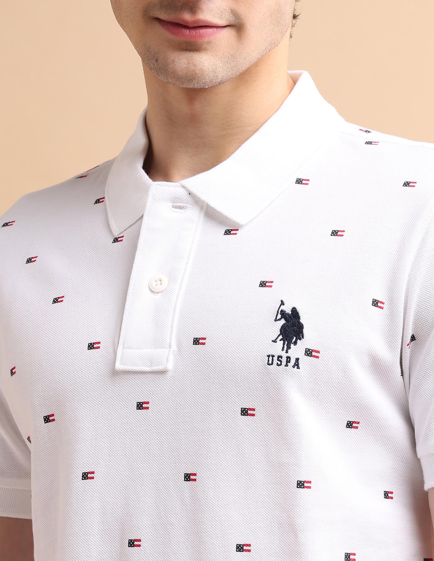 Flag Print Polo Shirt - Image 7