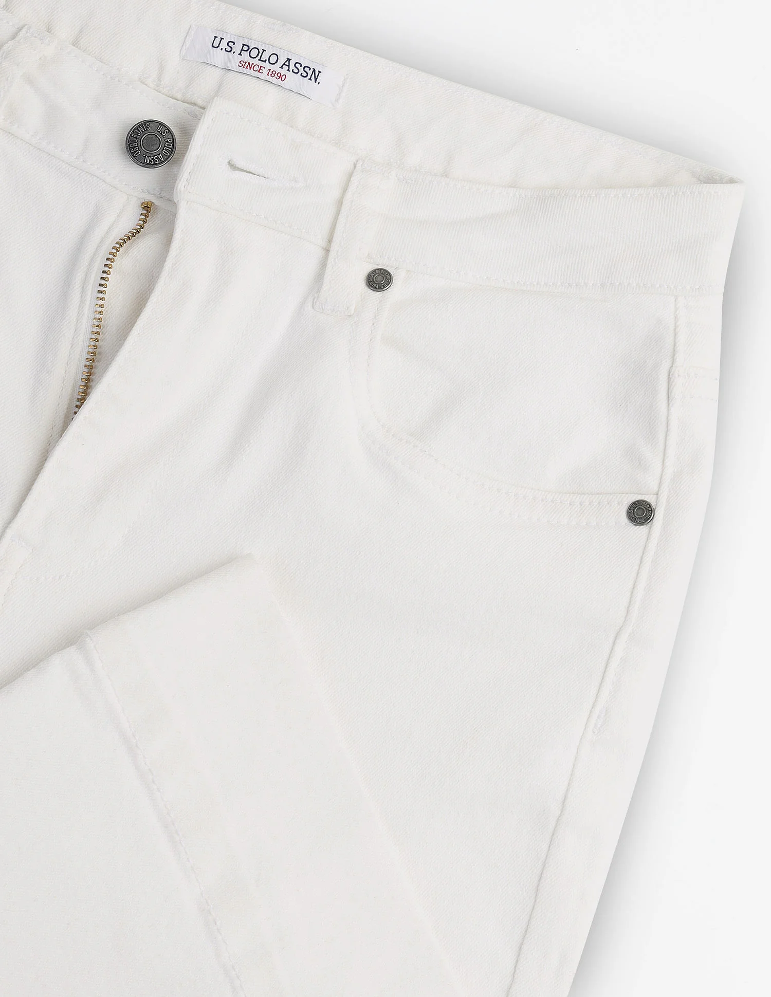 Flared Fit White Jeans - Image 2