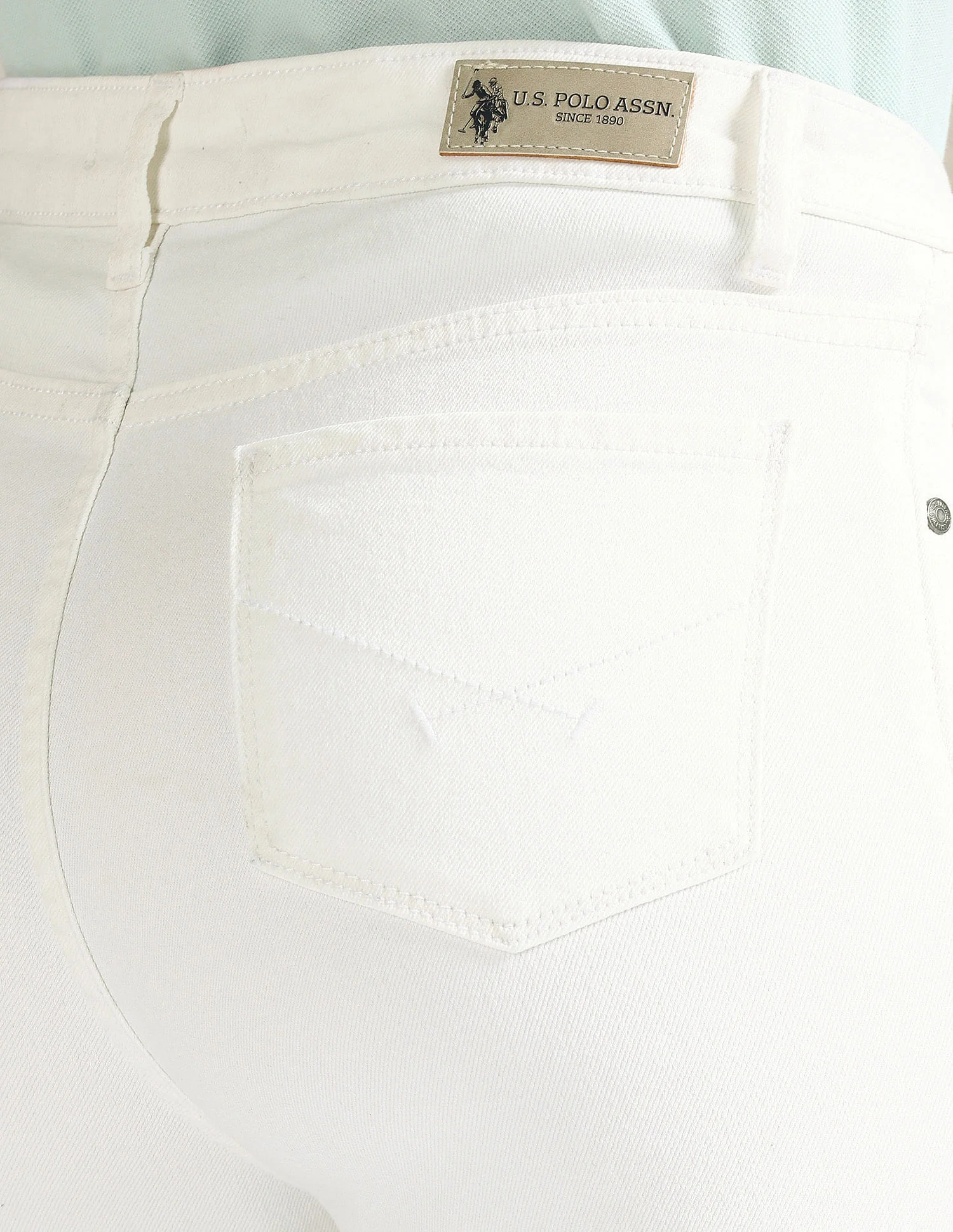 Flared Fit White Jeans - Image 7