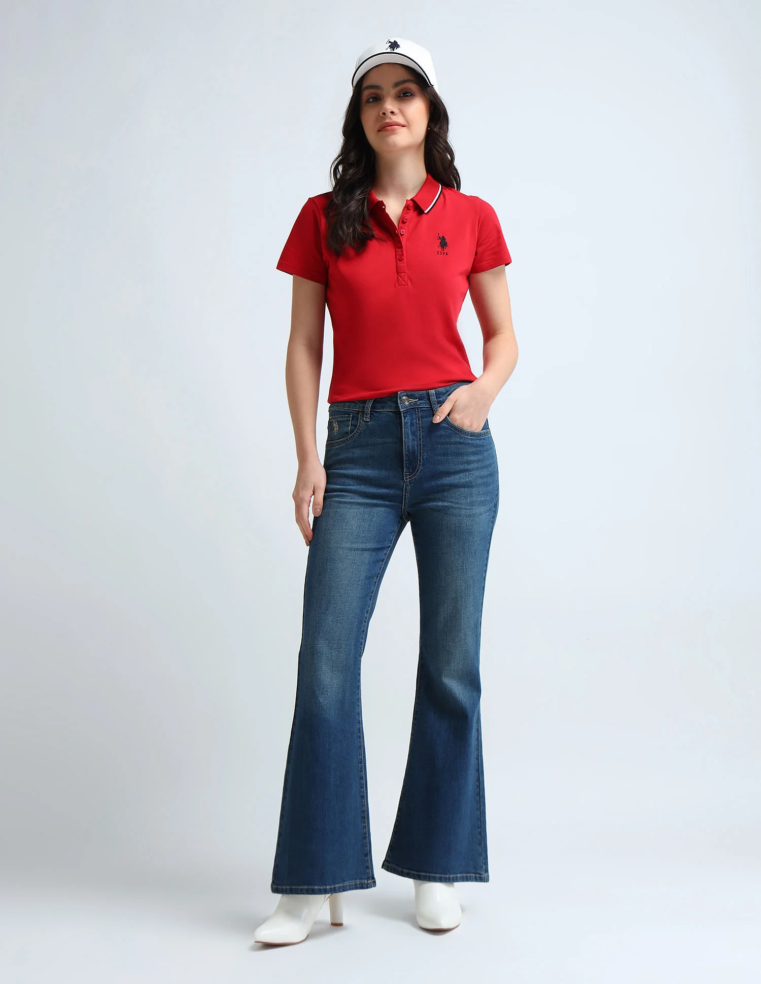 Floor Flared Fit Blue Jeans - Image 3