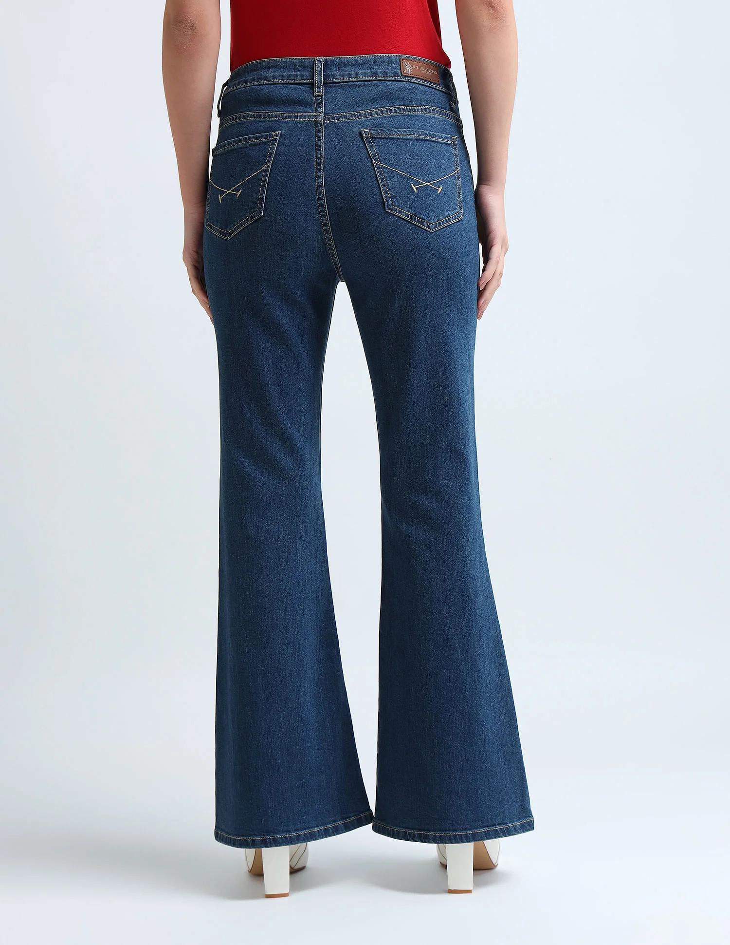 Floor Flared Fit Blue Jeans - Image 5