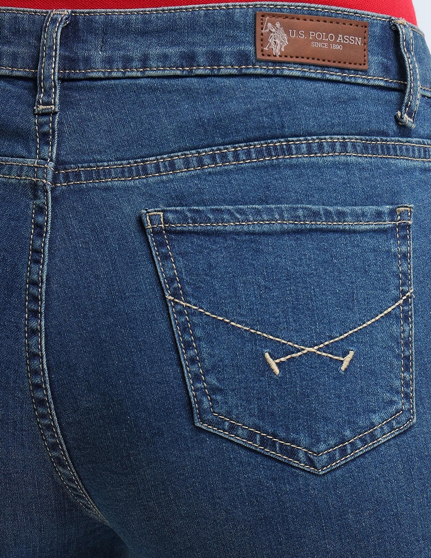 Floor Flared Fit Blue Jeans - Image 7