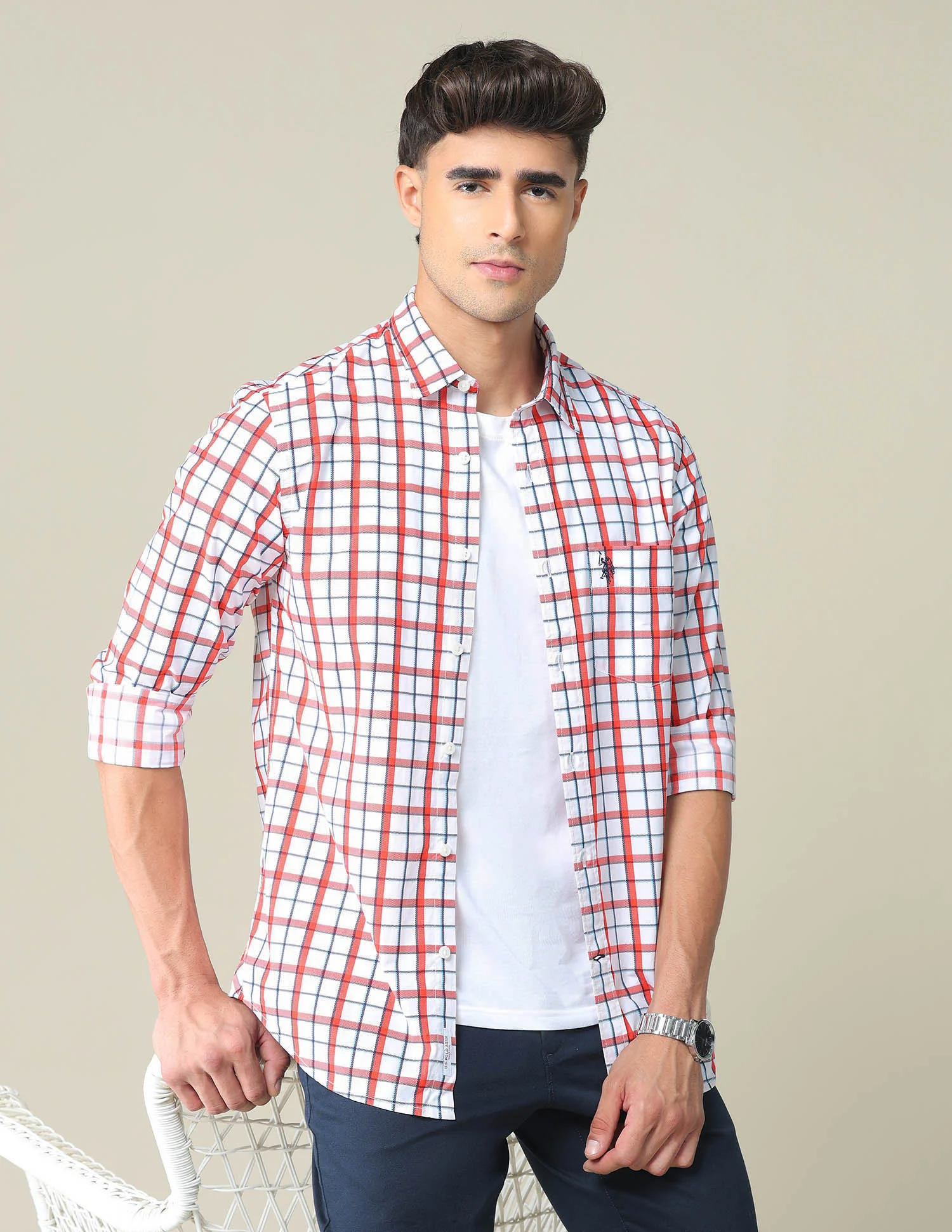 Floral Print Cotton Polo Shirt