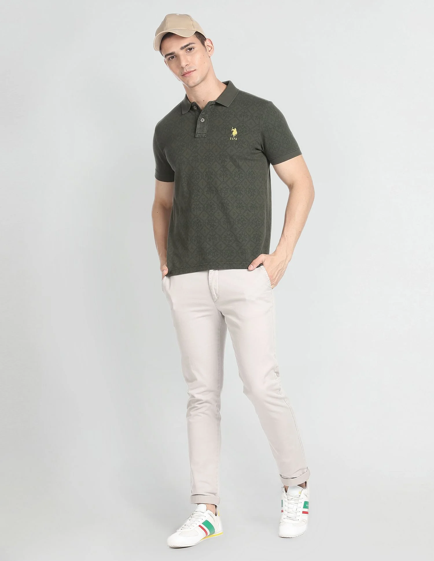 Floral Print Cotton Polo Shirt - Image 3