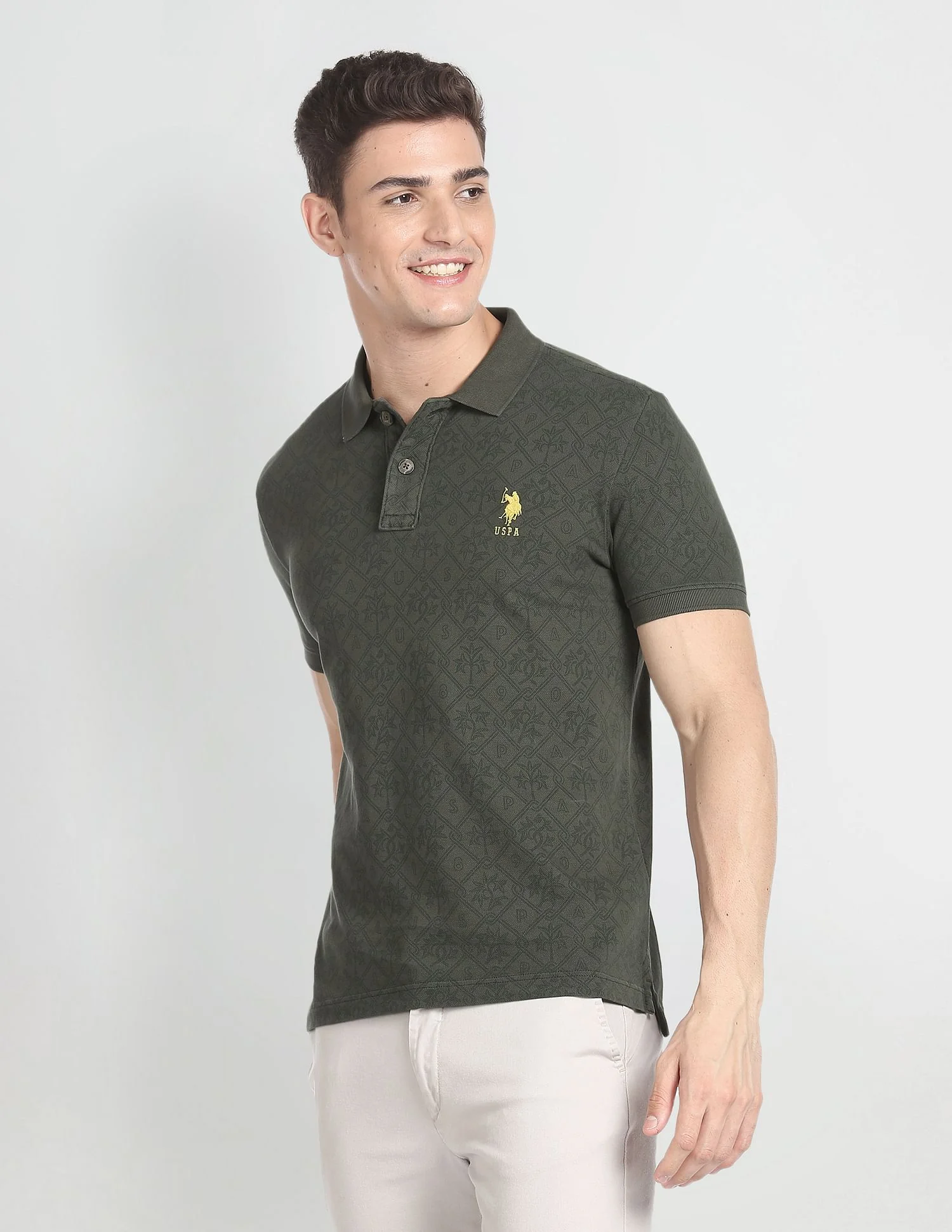 Floral Print Cotton Polo Shirt - Image 4