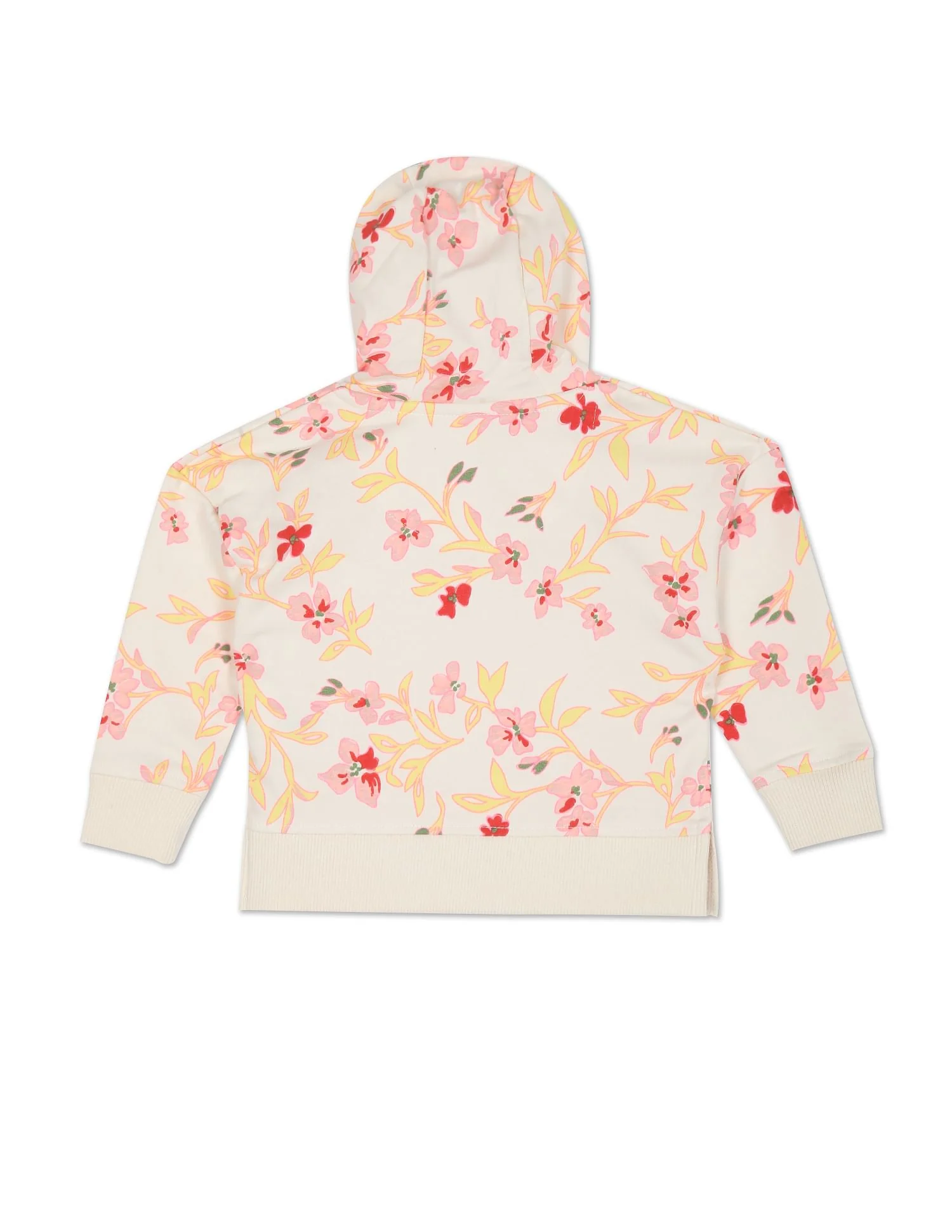 Floral Print Hooded Sweatshirt - Image 2