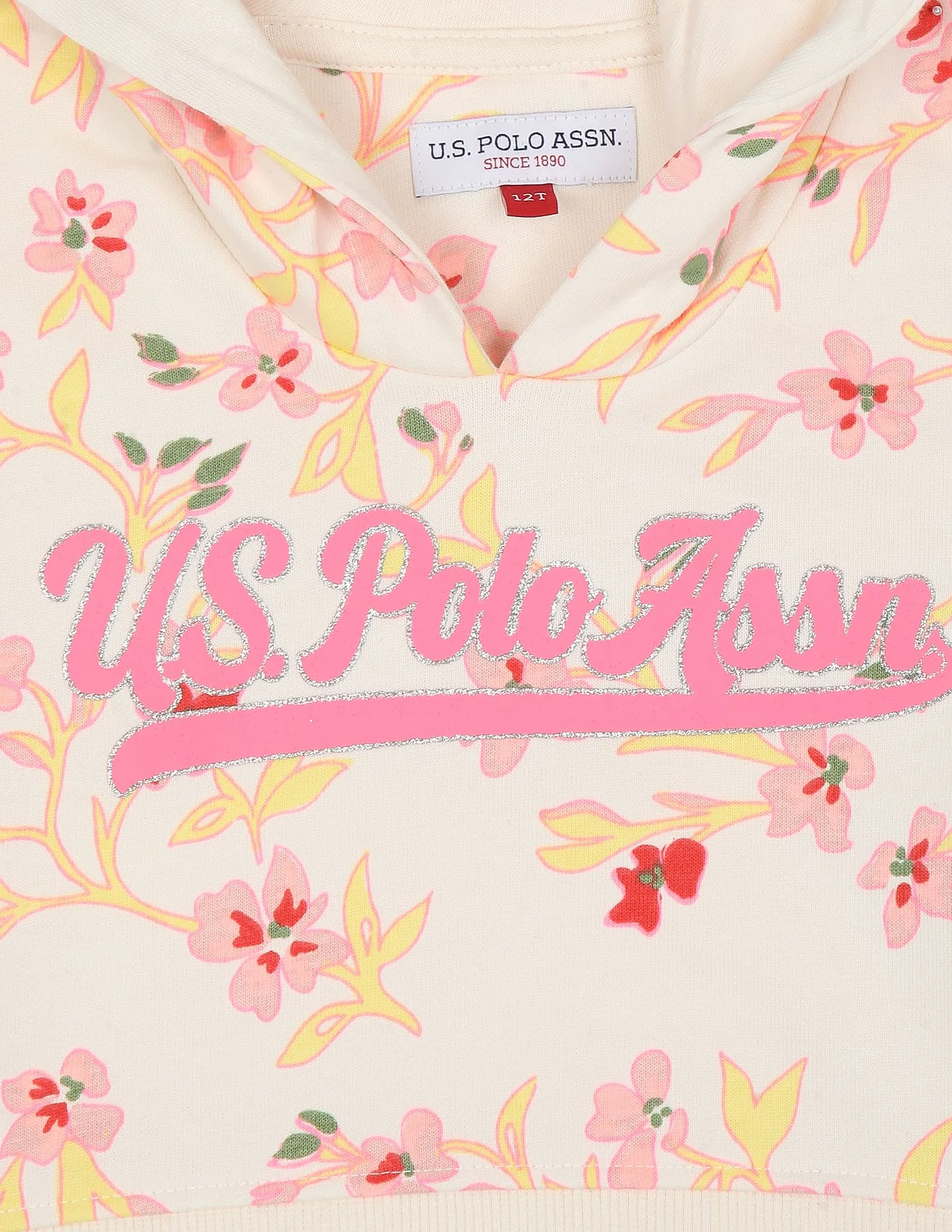 Floral Print Hooded Sweatshirt - Image 3