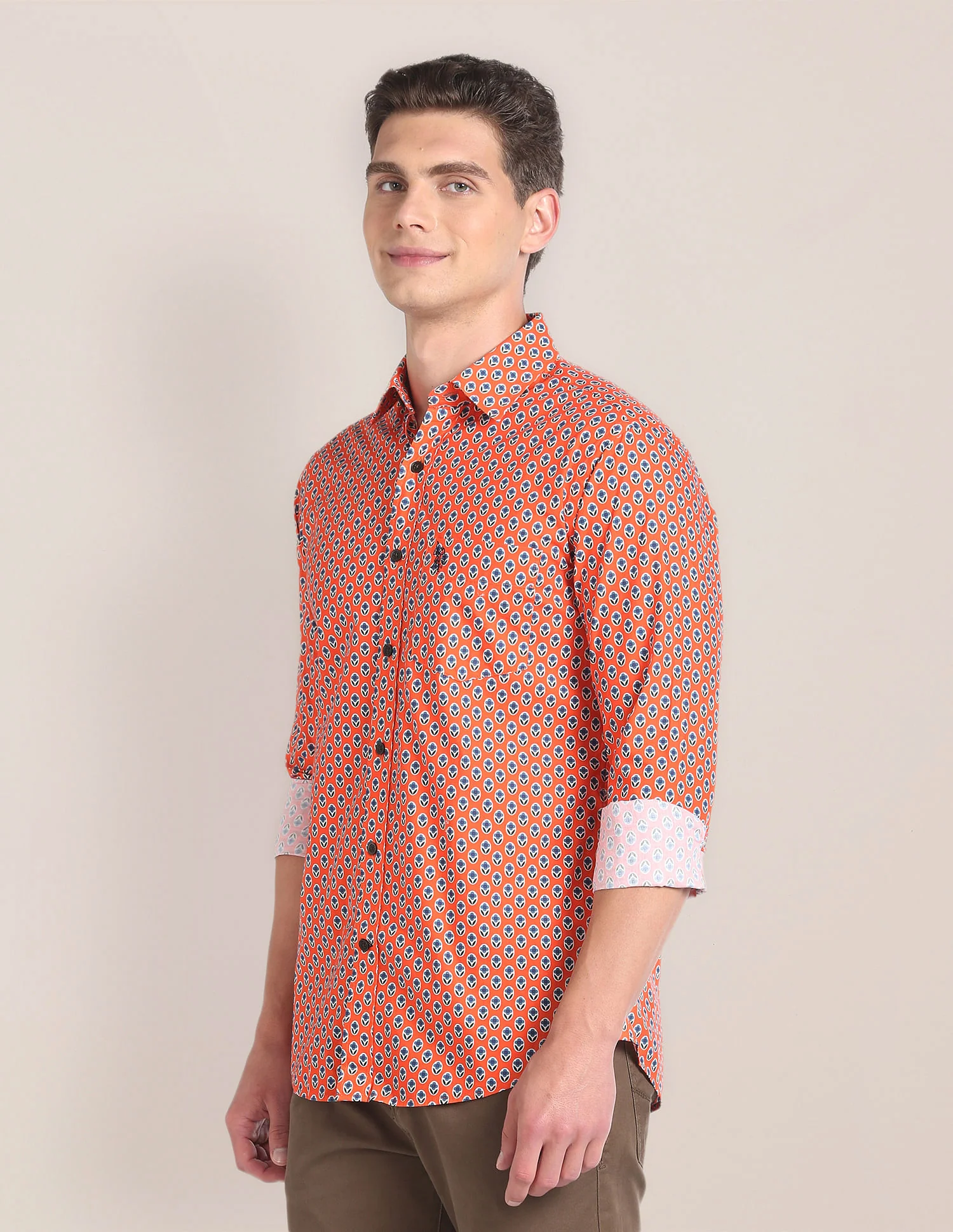 Floral Print Tailored Fit Shirt - Image 4