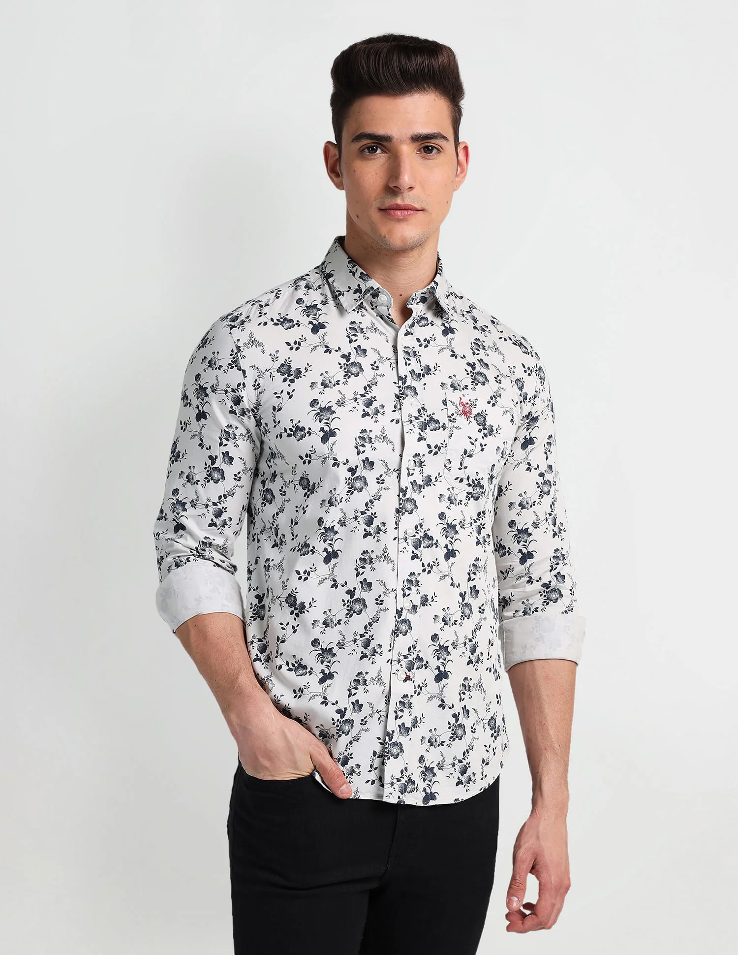 Floral Print Twill Shirt