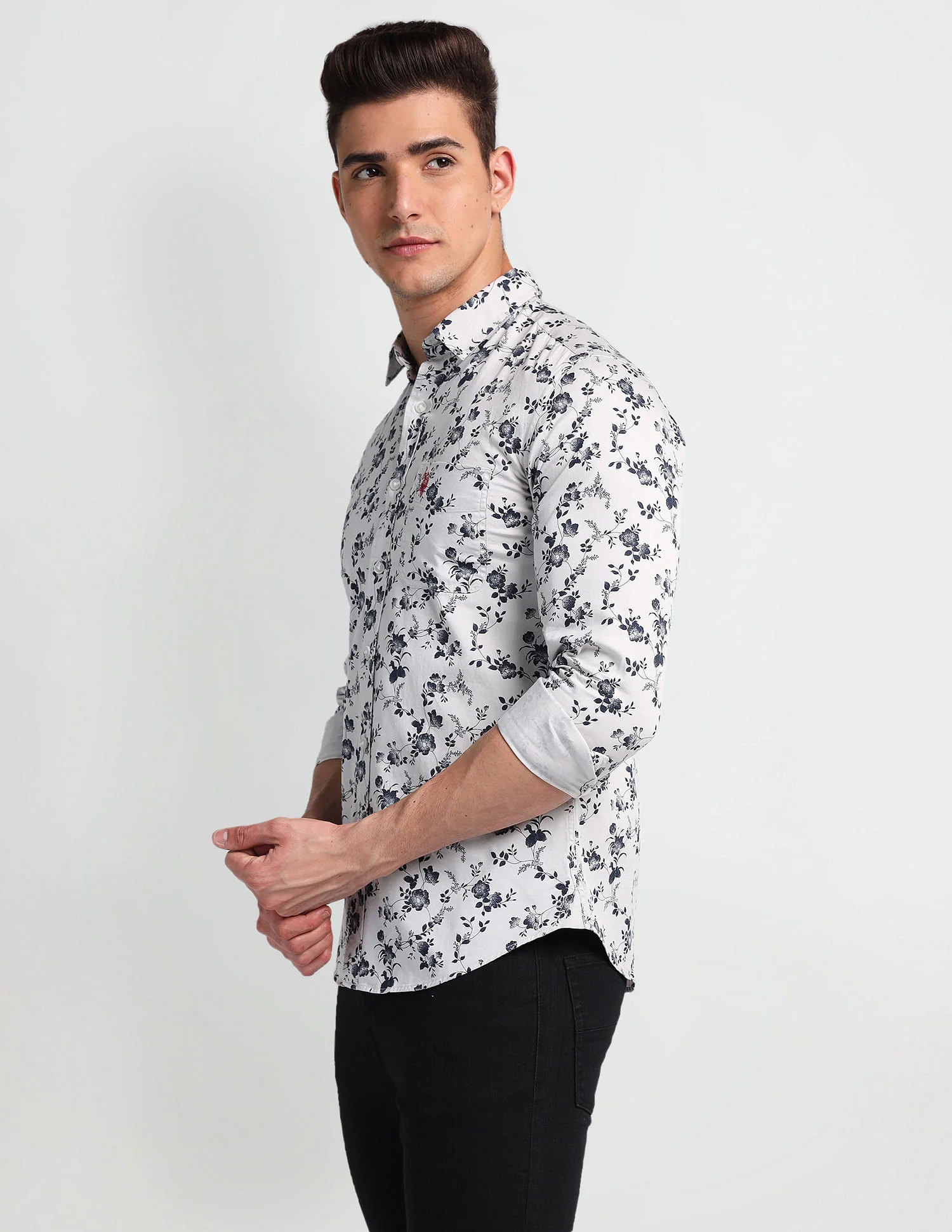 Floral Print Twill Shirt - Image 4