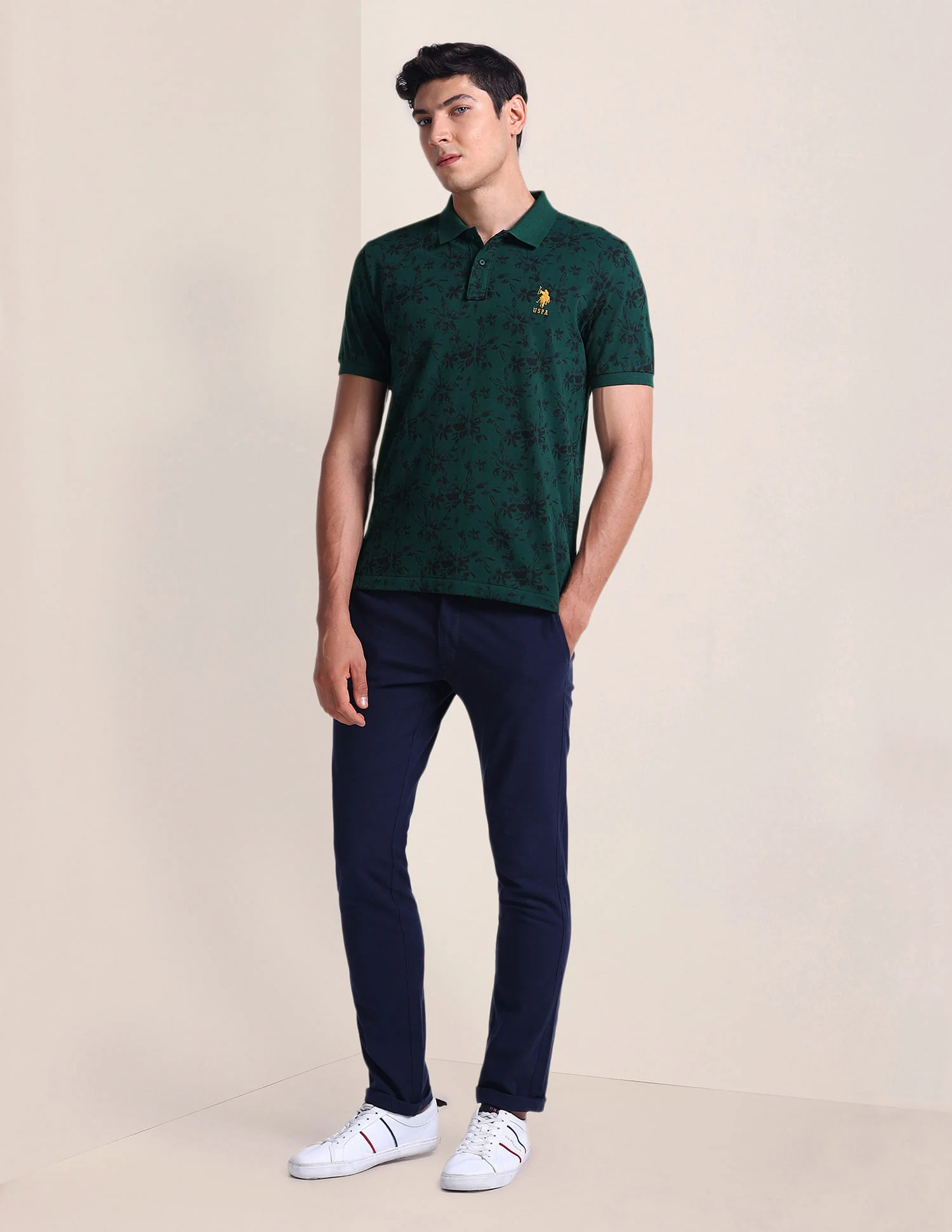 Floral Slim Fit Polo Shirt - Image 3