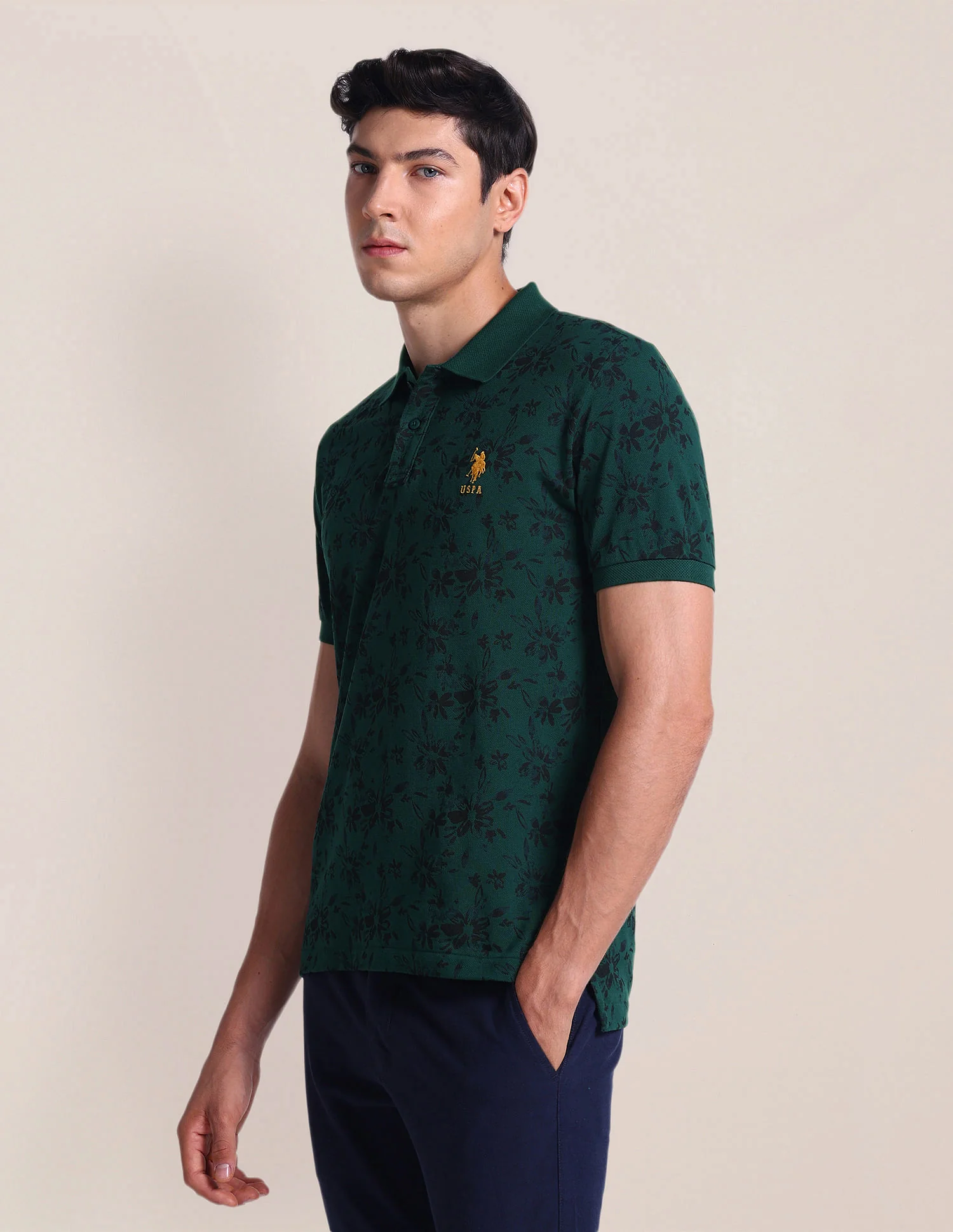 Floral Slim Fit Polo Shirt - Image 4