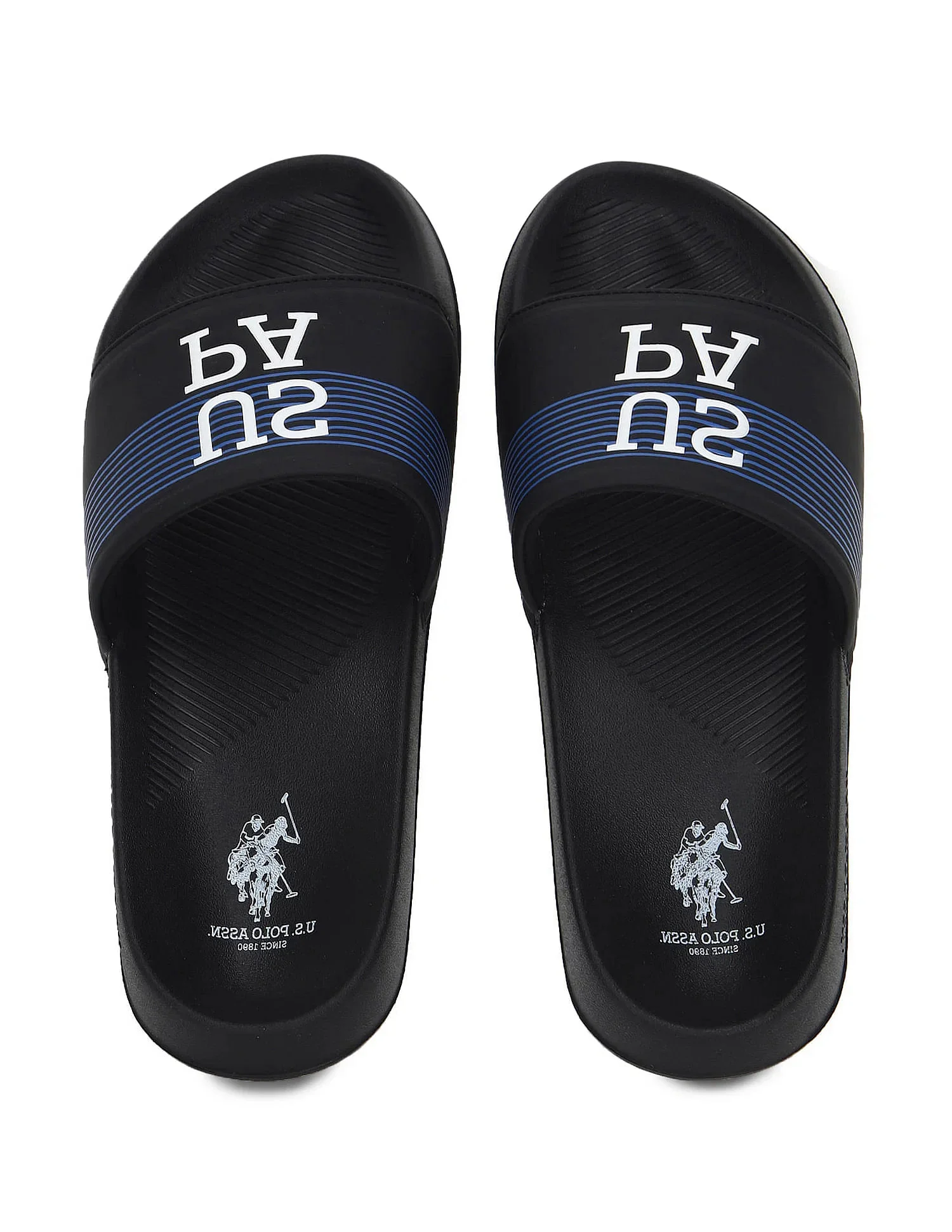 Men Brand Print Beesley 5.0 Blk Slides - Image 2