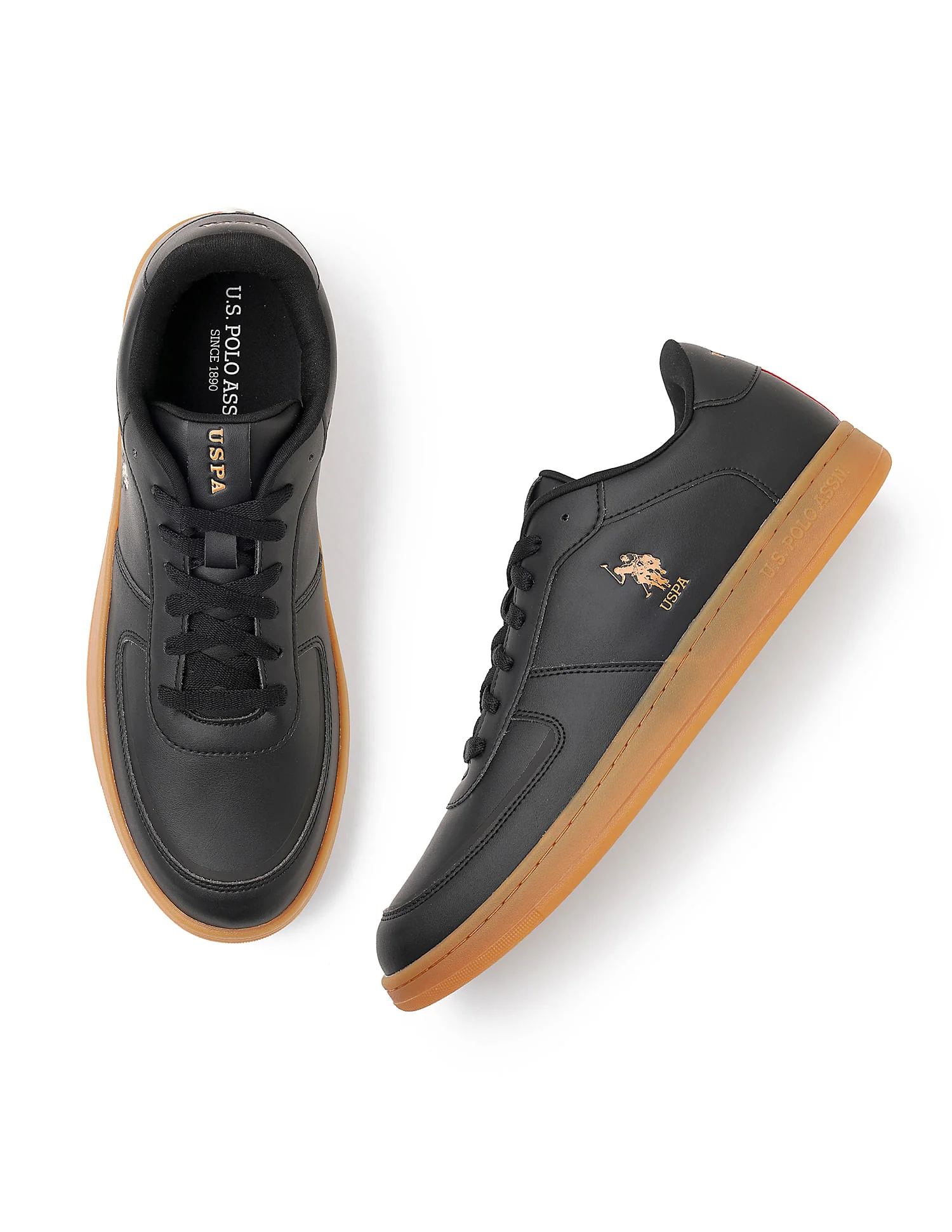 Men Reiner Black Retro Court Sneakers - Image 3