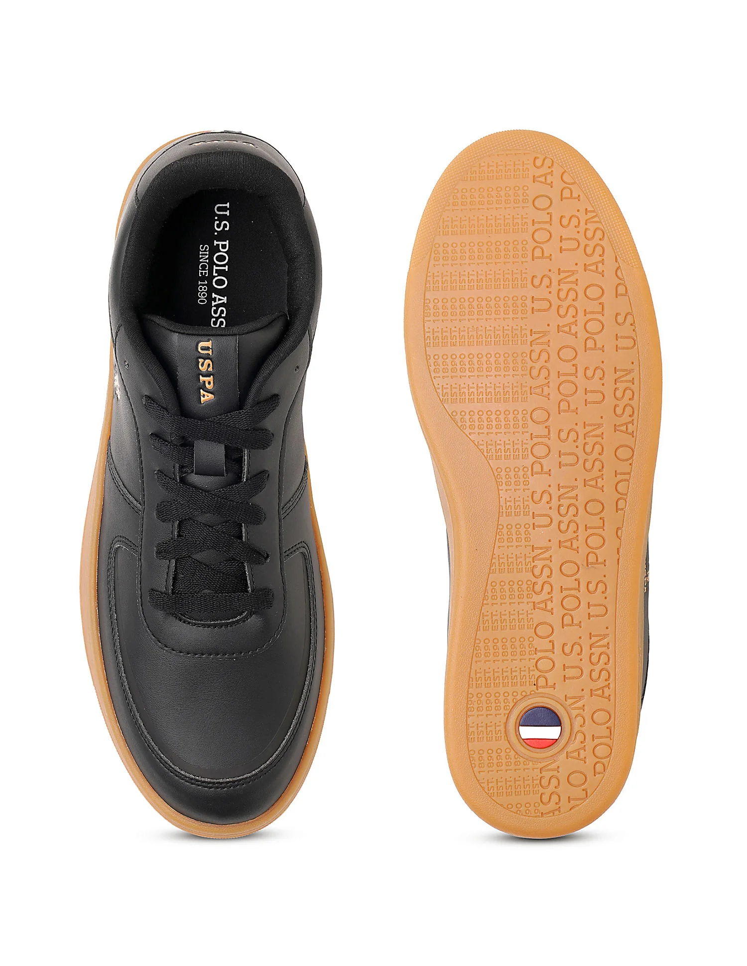 Men Reiner Black Retro Court Sneakers - Image 6