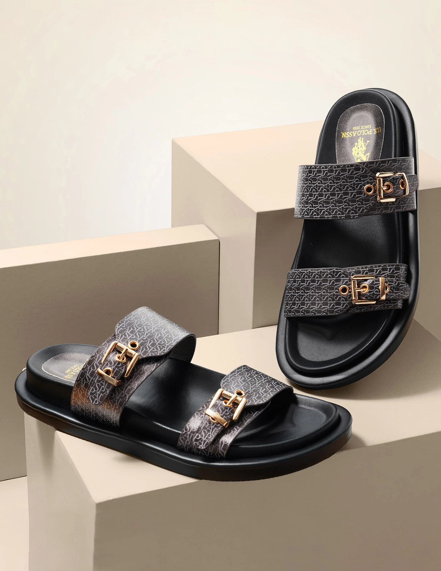 Open Toe Buckle Detail Maria Sandals