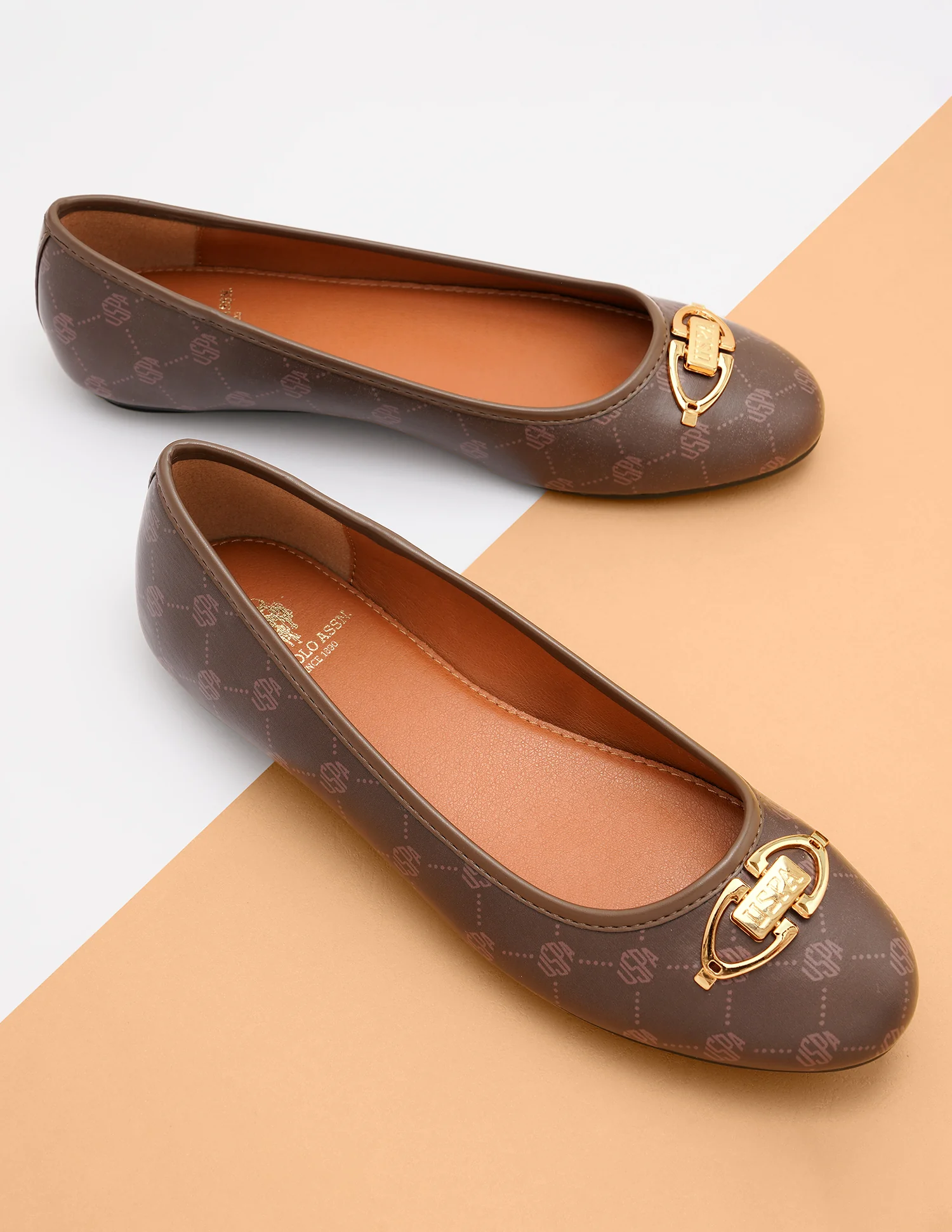 Panelled All Over Monogram Gloria Ballerinas