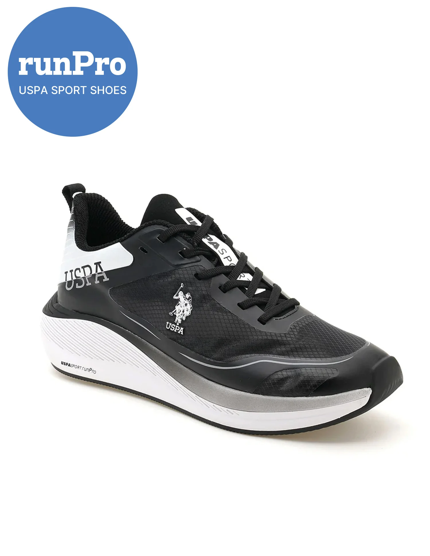 Men Henry Black Uspa Sport Runpro Running Shoes - Image 3