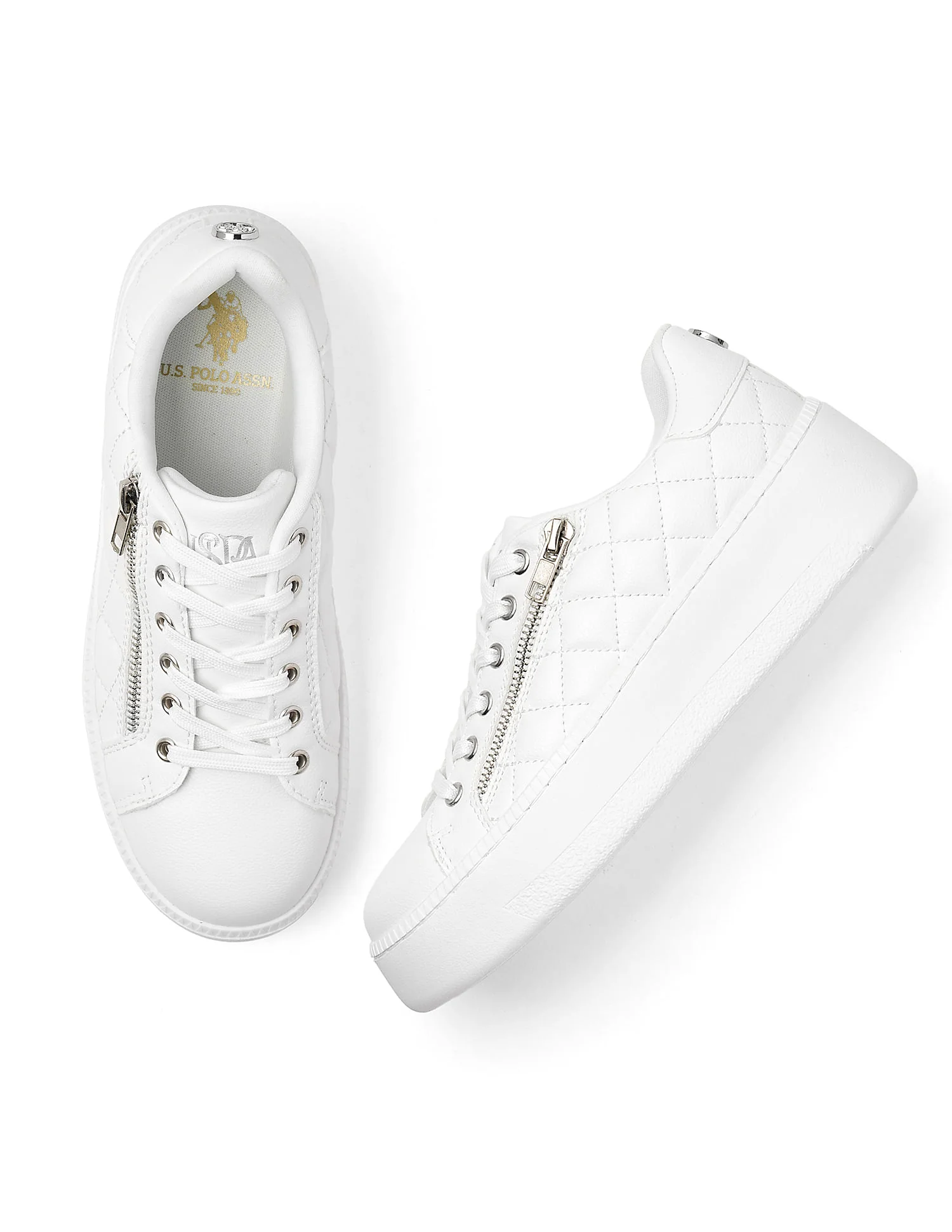 Textured Gabriella Metallic Logo Sneakers - Image 3