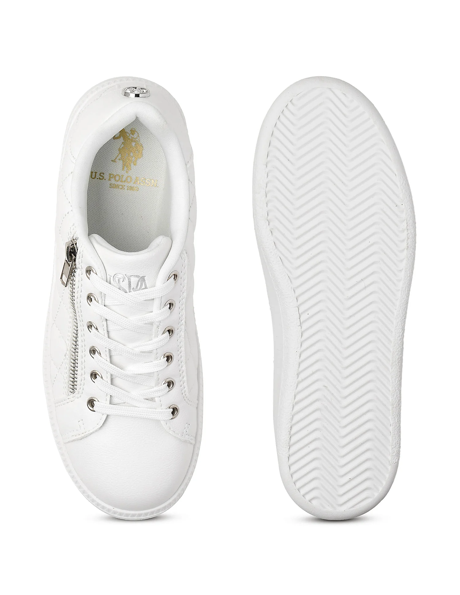 Textured Gabriella Metallic Logo Sneakers - Image 6