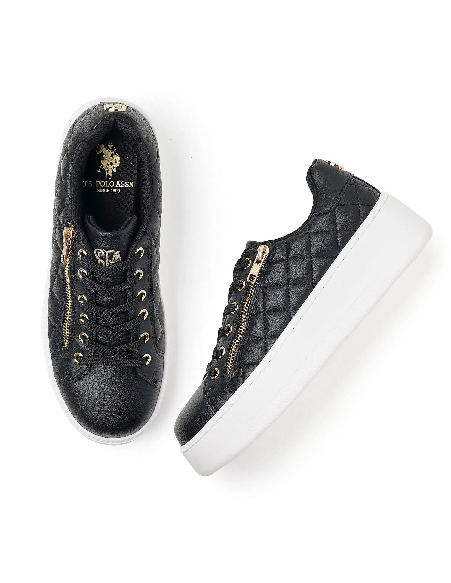Women Textured Gabriella Metallic Logo Sneakers - Image 3