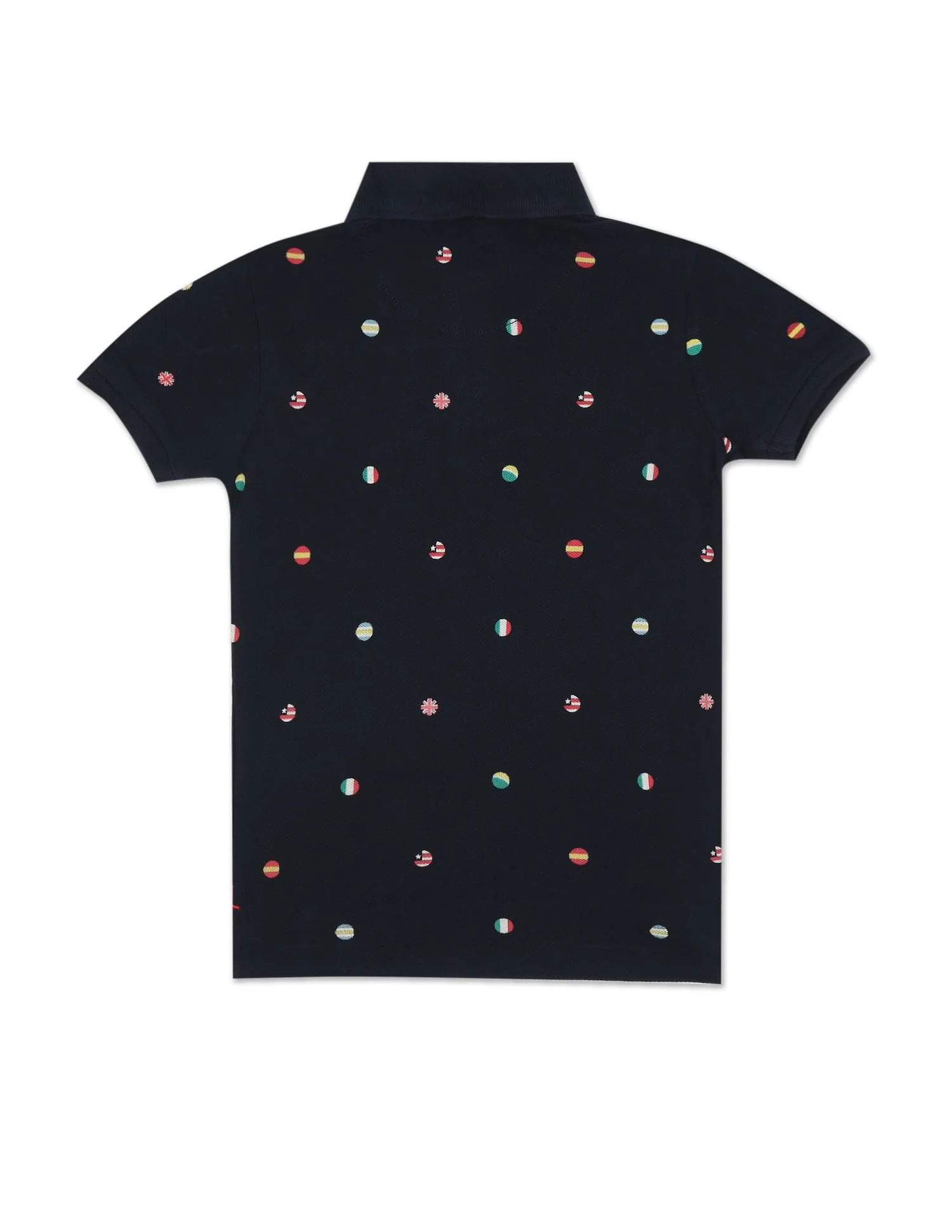 Geometric Print Cotton Polo Shirt - Image 2
