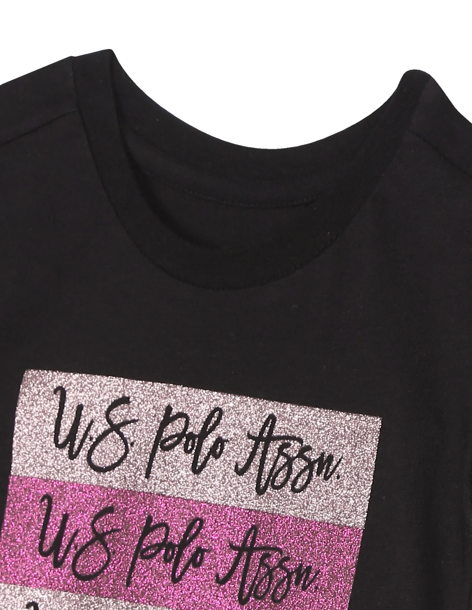 Girls Black Brand Print Cotton T-Shirt - Image 3