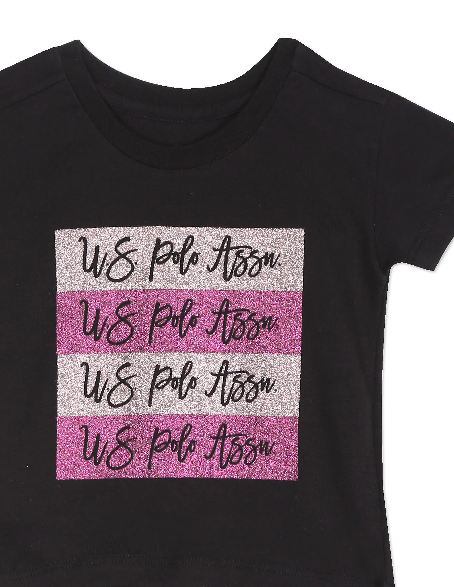 Girls Black Brand Print Cotton T-Shirt - Image 4