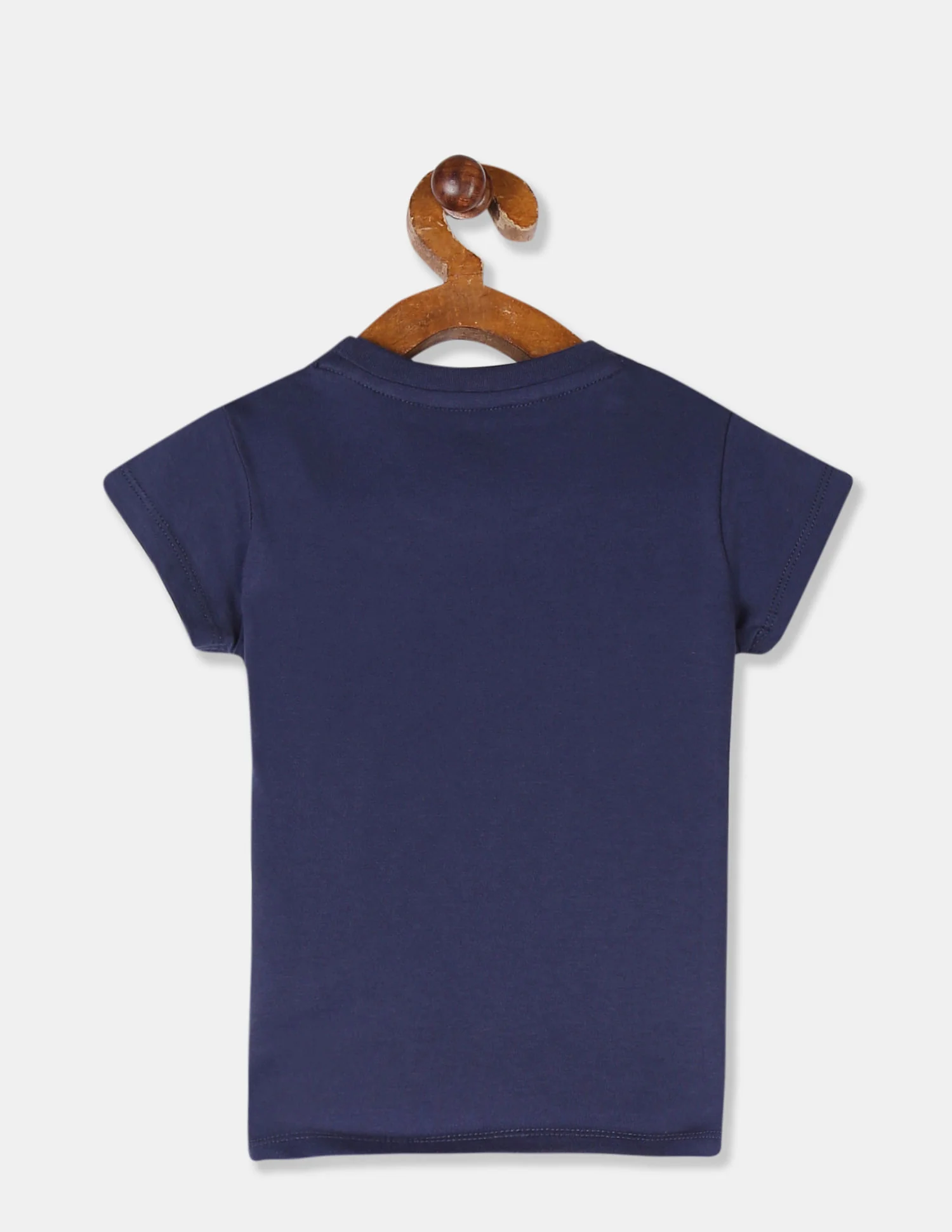 Girls Blue Glittery Print Crew Neck T-Shirt - Image 2