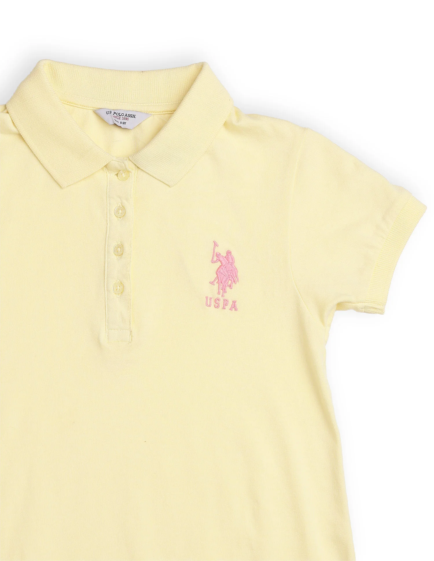 Girls Flared Hem Solid Polo Dress - Image 10