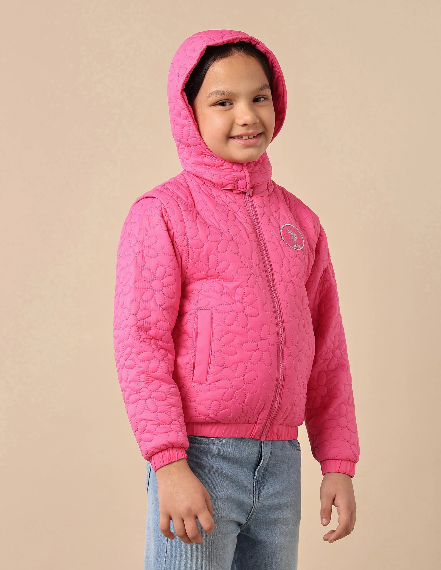 Girls Detachable Hood And Sleeve Jacket - Image 4