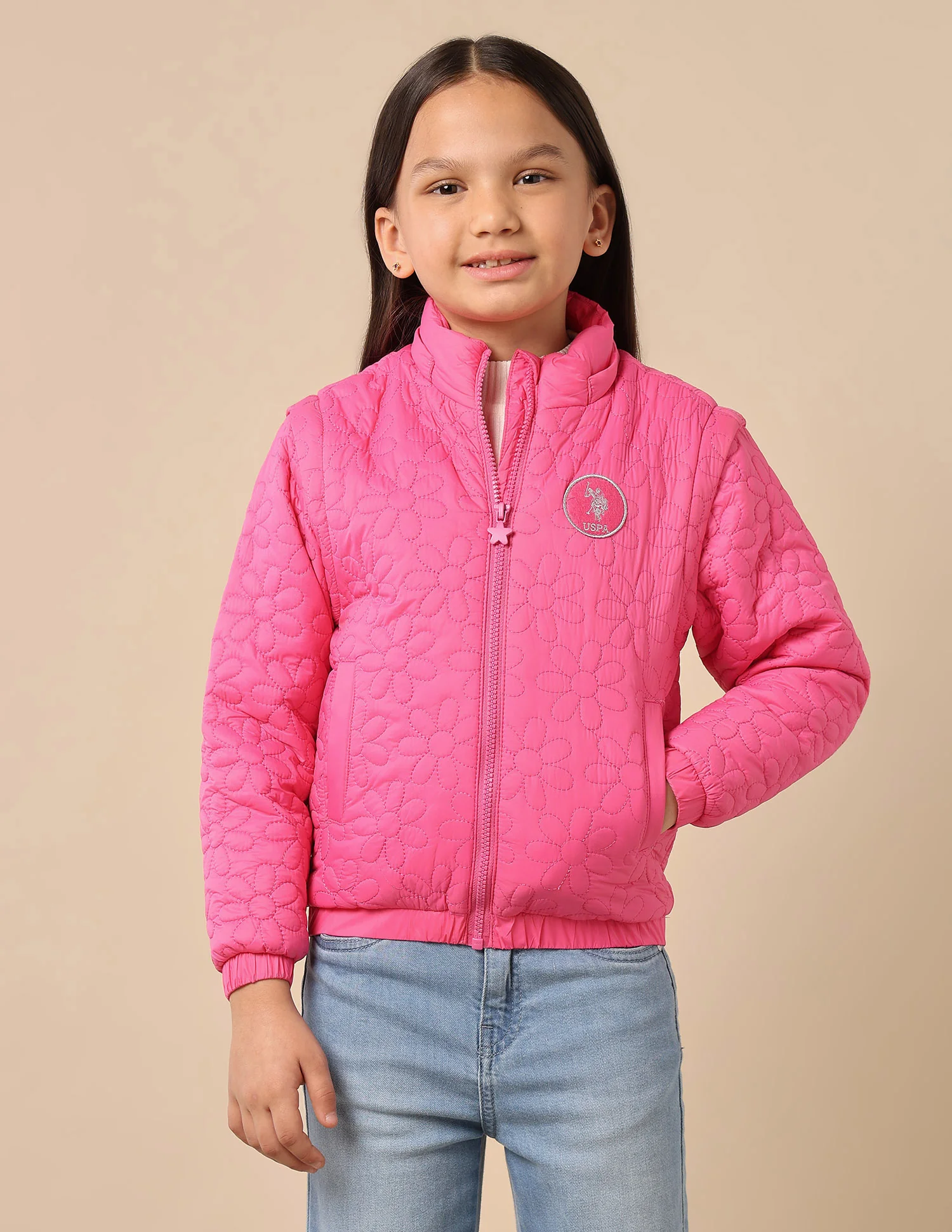 Girls Detachable Hood And Sleeve Jacket - Image 9