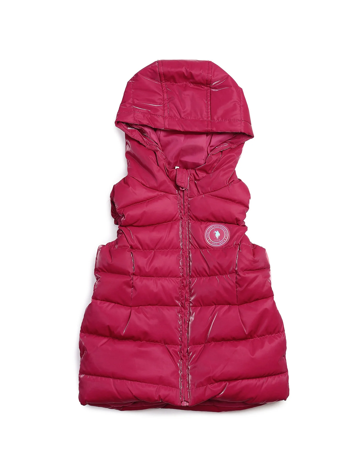 Girls Hooded Puffer Gilet Jacket - Image 10