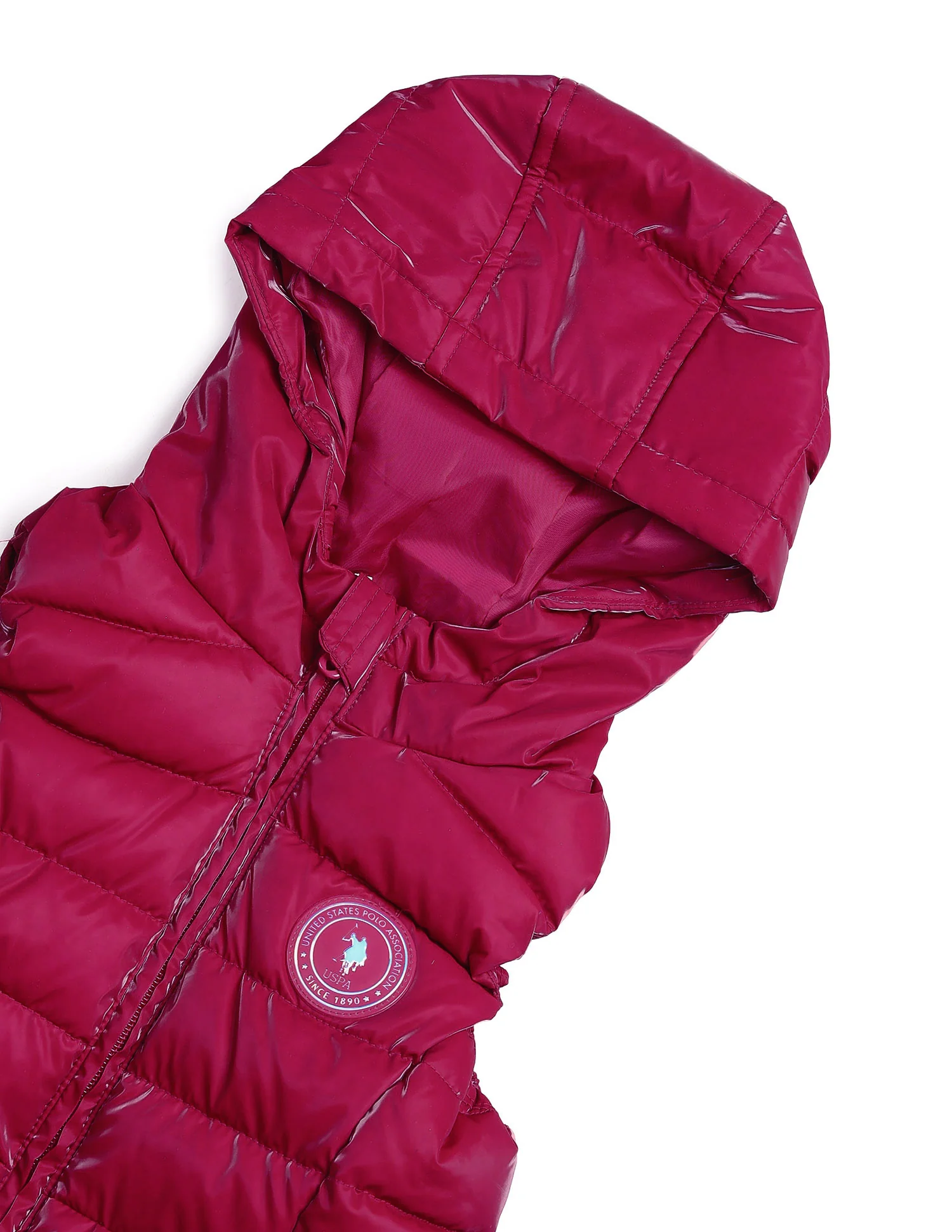 Girls Hooded Puffer Gilet Jacket - Image 2