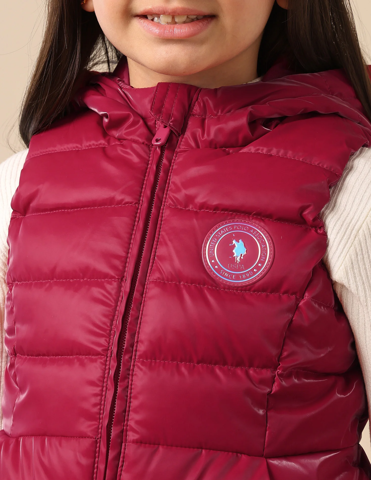 Girls Hooded Puffer Gilet Jacket - Image 7
