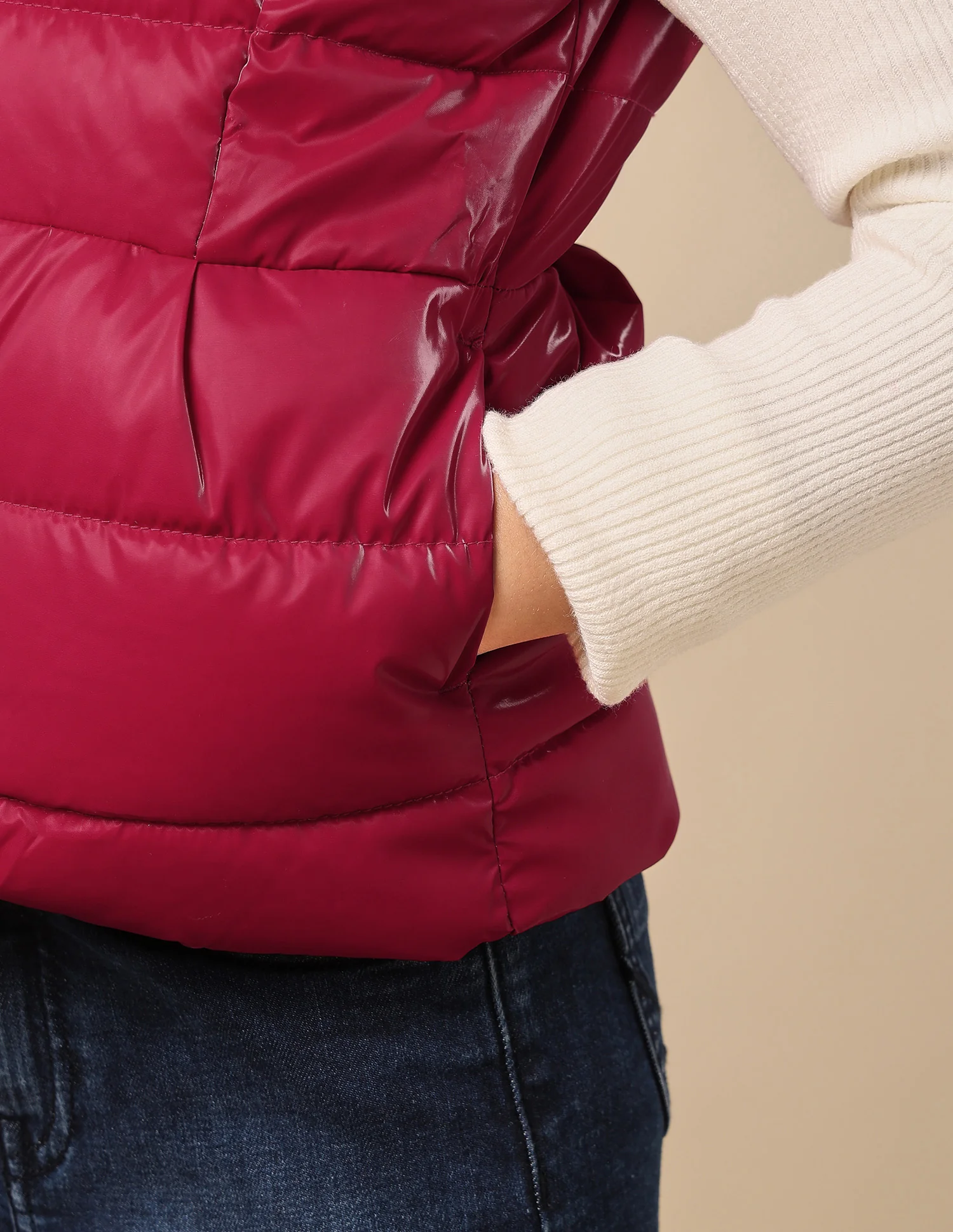Girls Hooded Puffer Gilet Jacket - Image 8