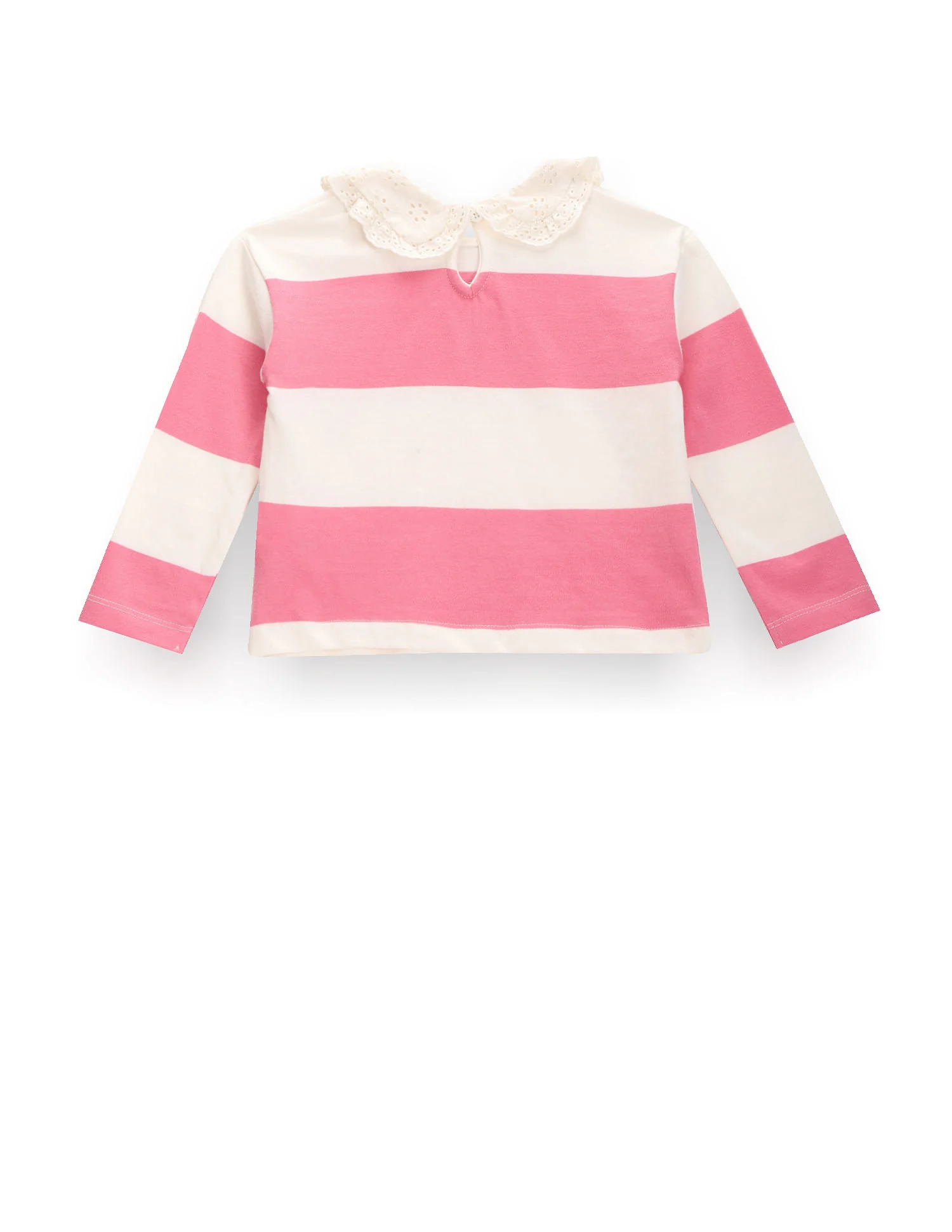 Girls Horizontal Stripe Cotton T-Shirt - Image 2