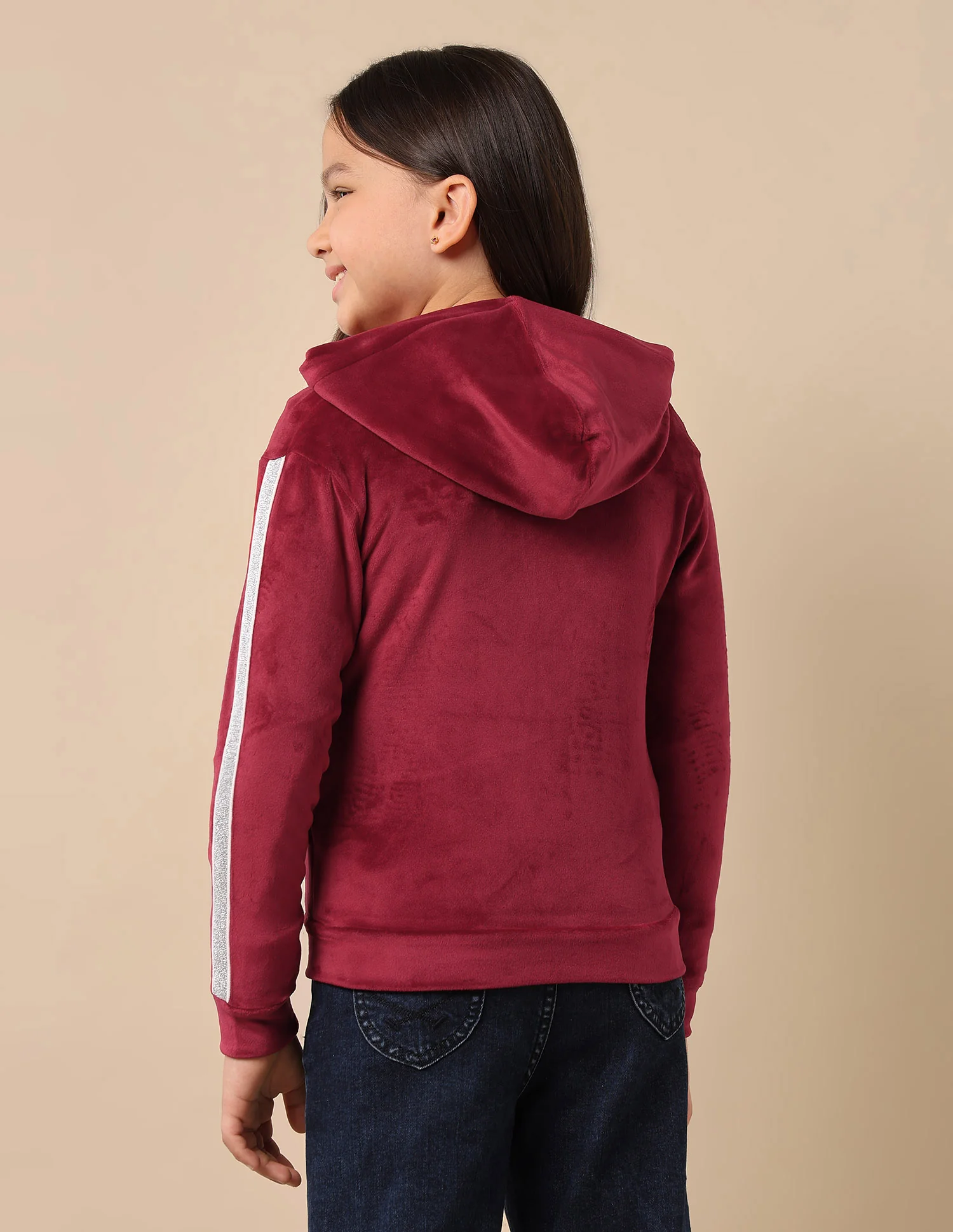 Girls Lurex Tape Velour Sweatshirt - Image 5