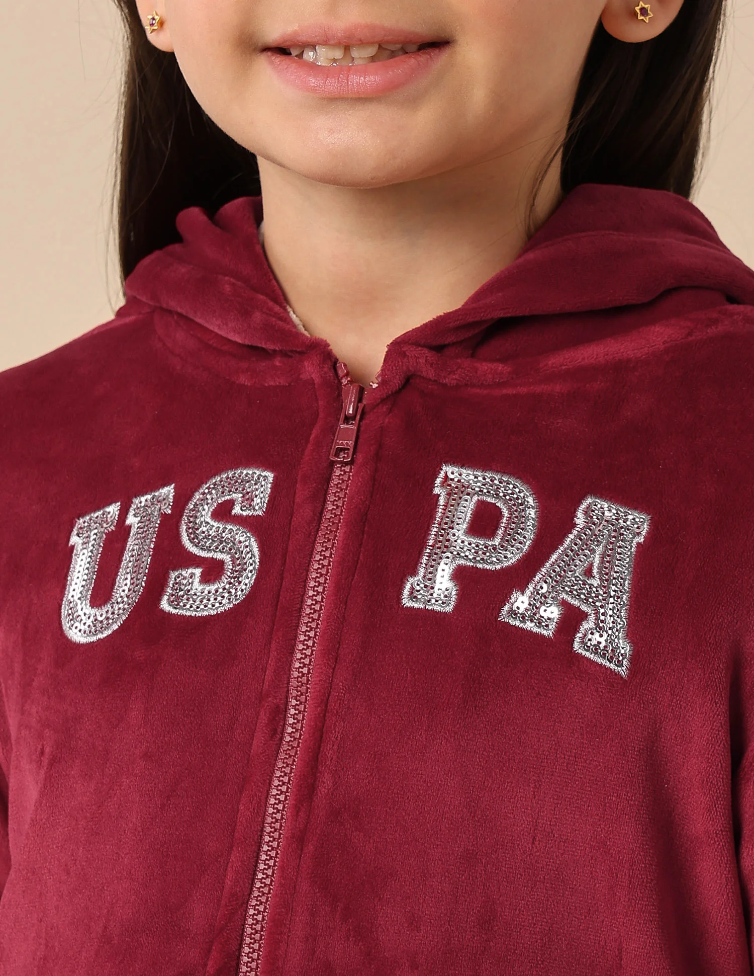 Girls Lurex Tape Velour Sweatshirt - Image 7