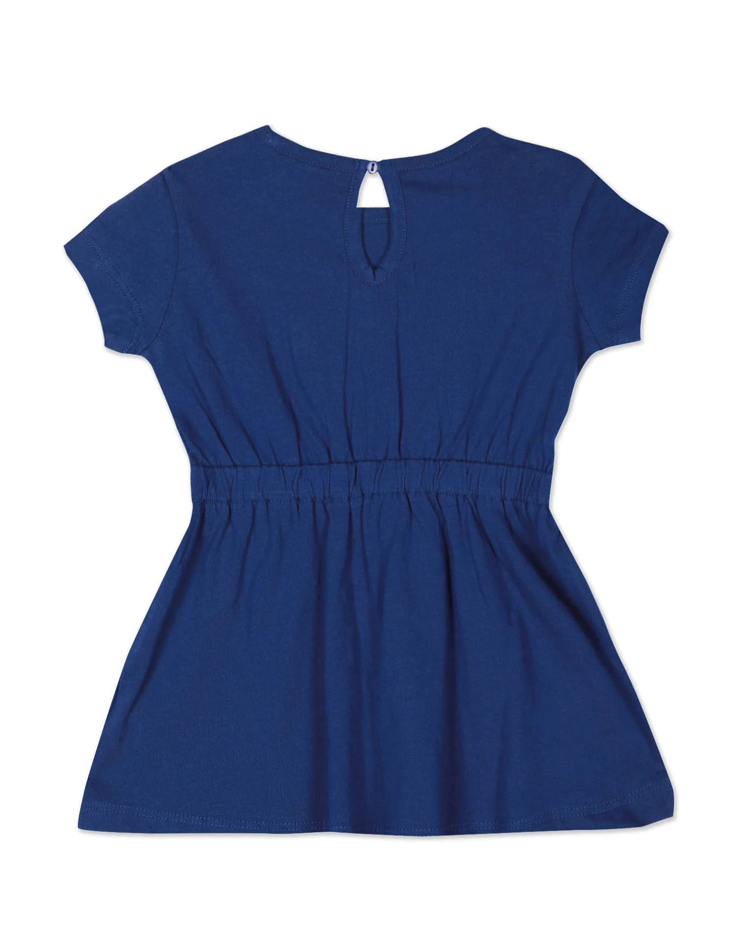 Girls Navy Glitter Logo Fit And Flare Dress - Image 2
