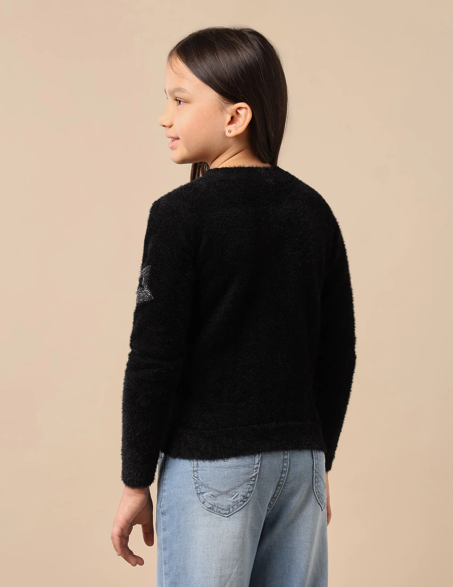 Girls Patterned Knit Pullover Sweater - Image 5
