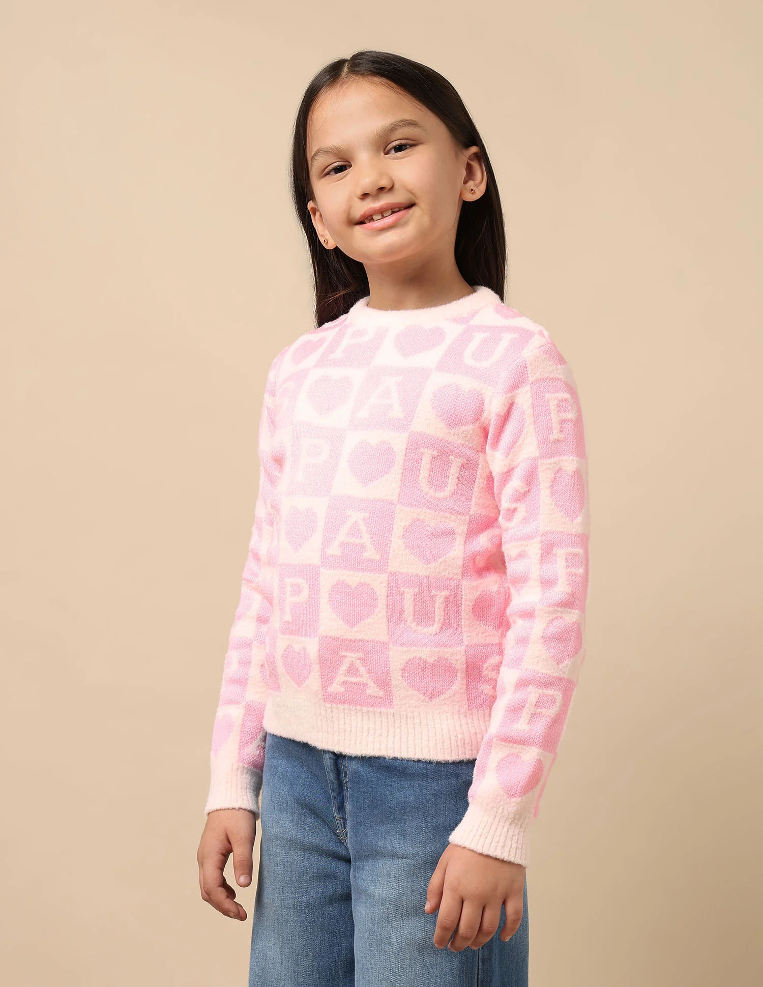 Girls Patterned Knit Sweatshirt - Image 4