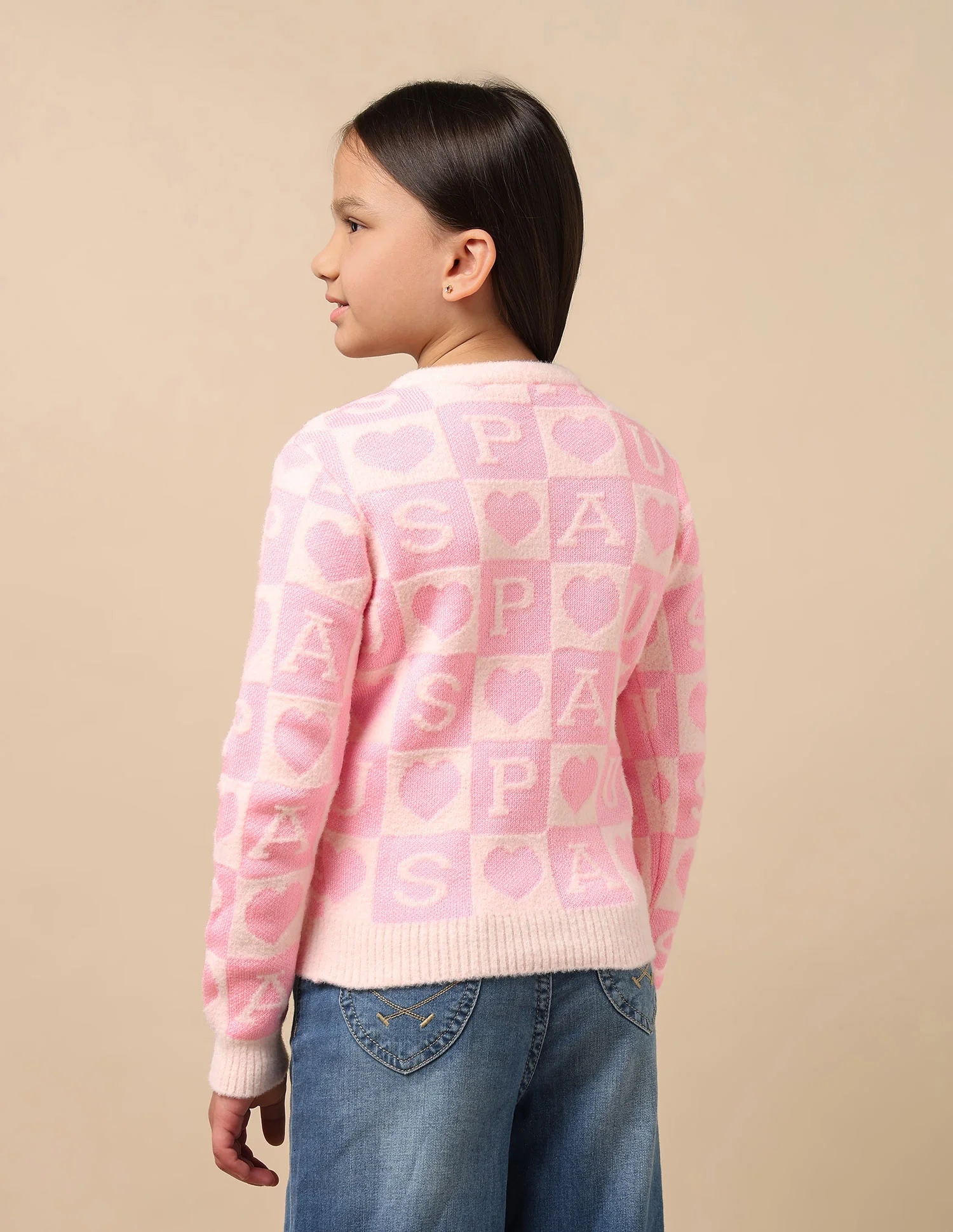 Girls Patterned Knit Sweatshirt - Image 5
