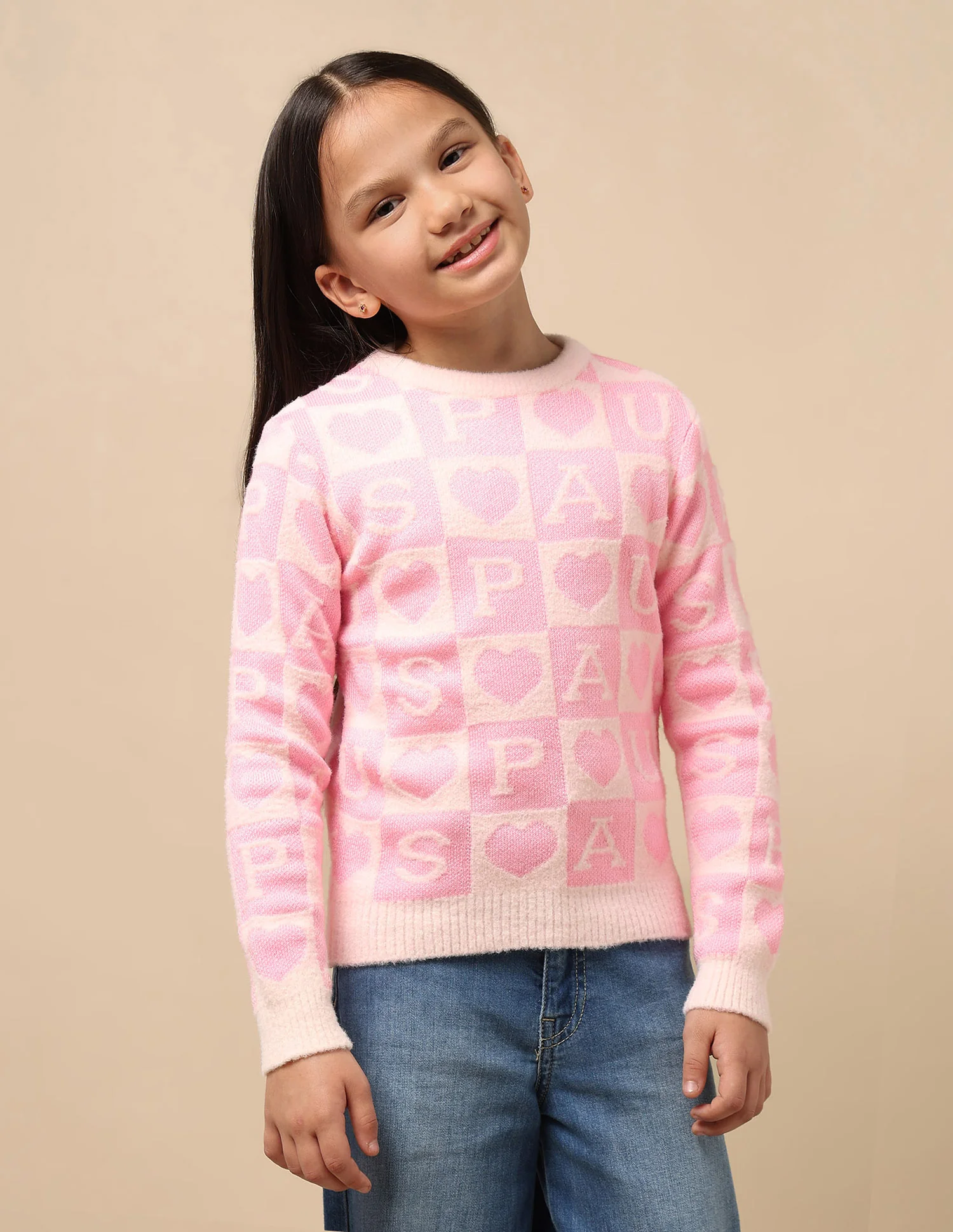 Girls Patterned Knit Sweatshirt - Image 6