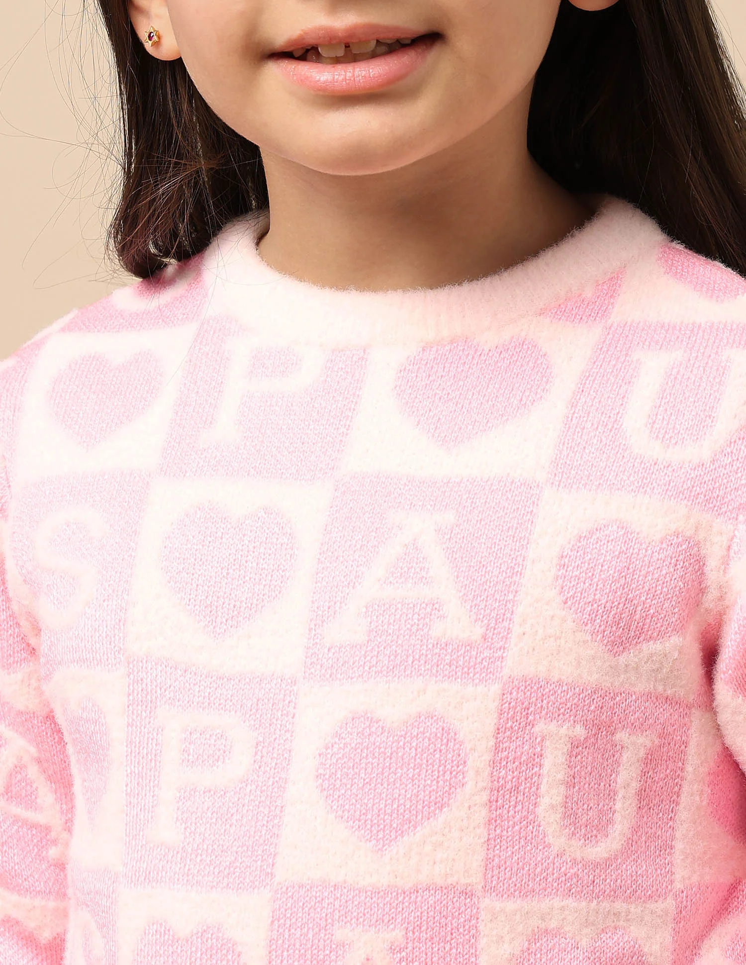 Girls Patterned Knit Sweatshirt - Image 7