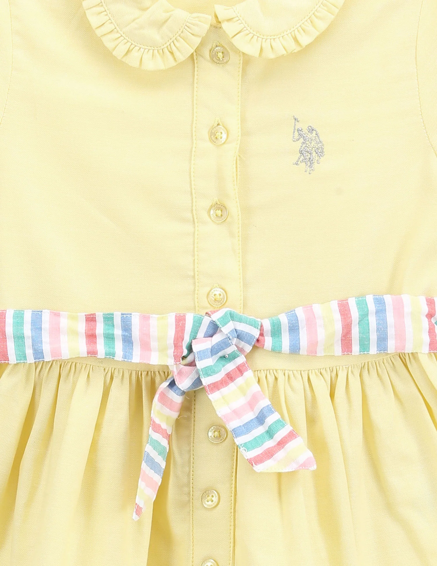 Girls Peter Pan Collar Oxford Dress - Image 3