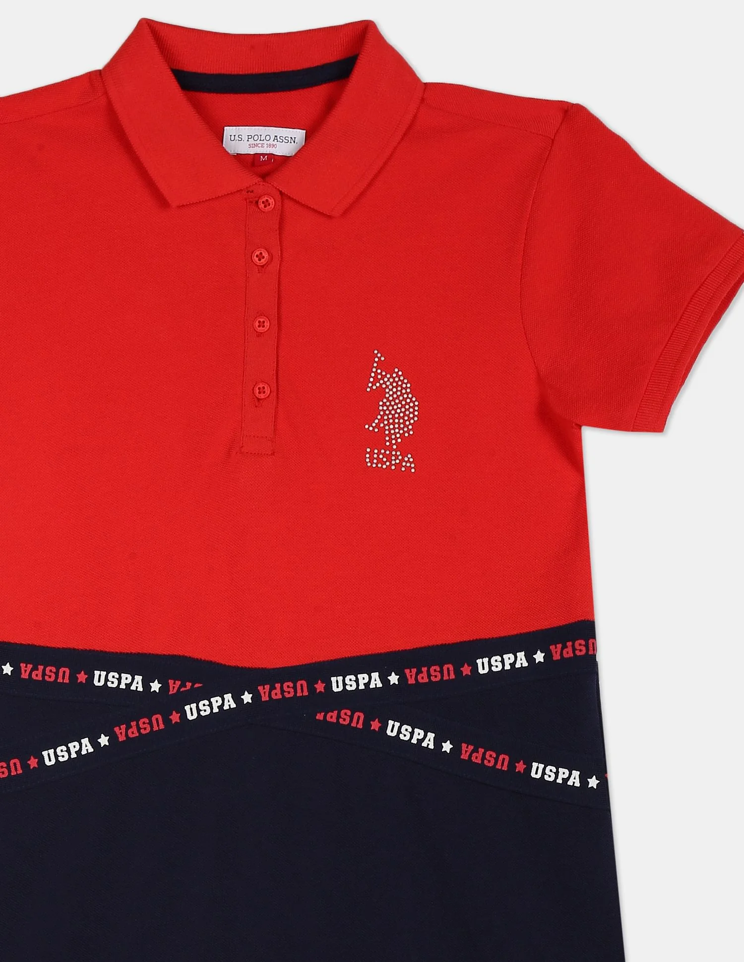 Girls Red And Navy Brand Tape Colour Block T-Shirt Dress - Image 4