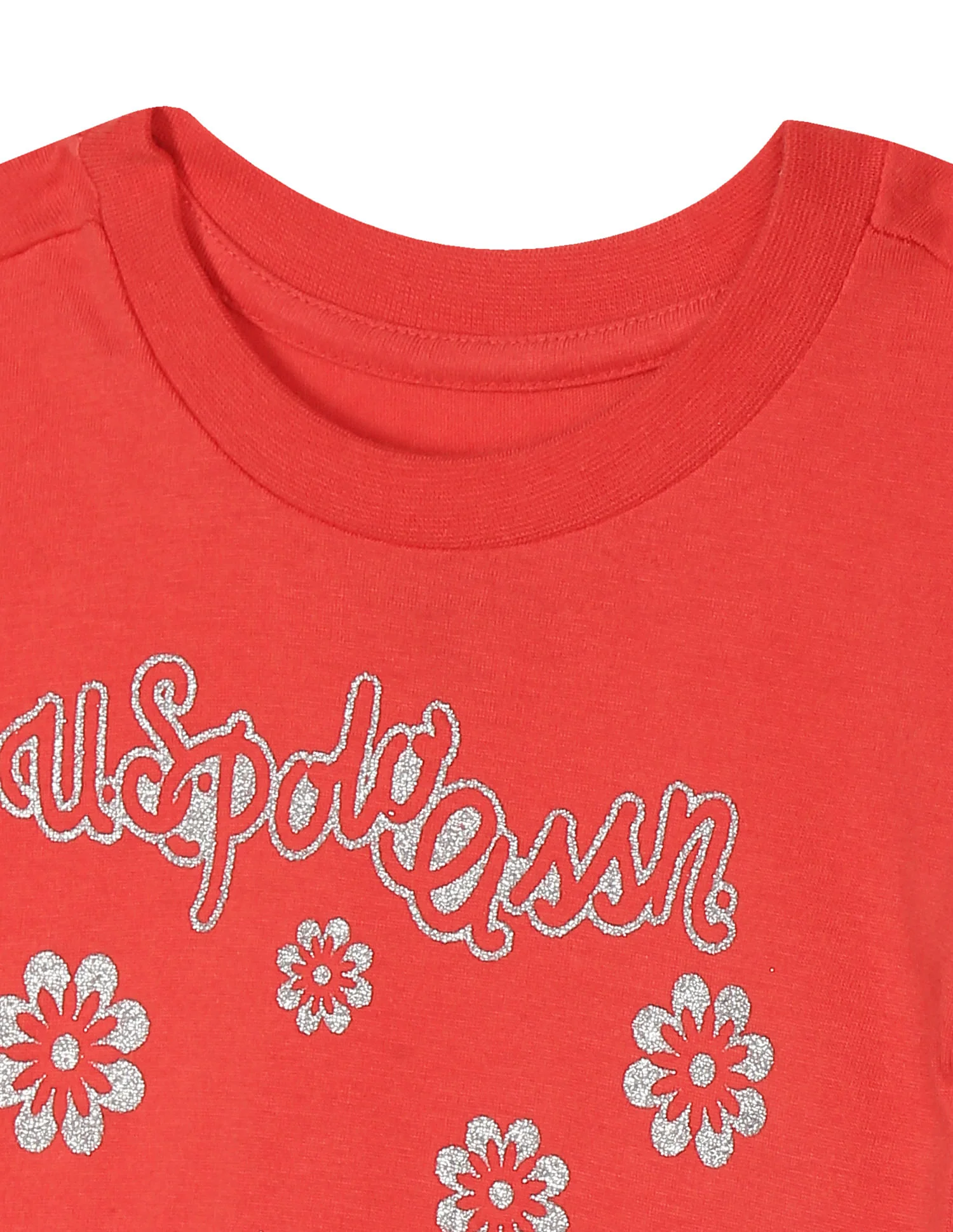 Girls Red Crew Neck Graphic Print T-Shirt - Image 3