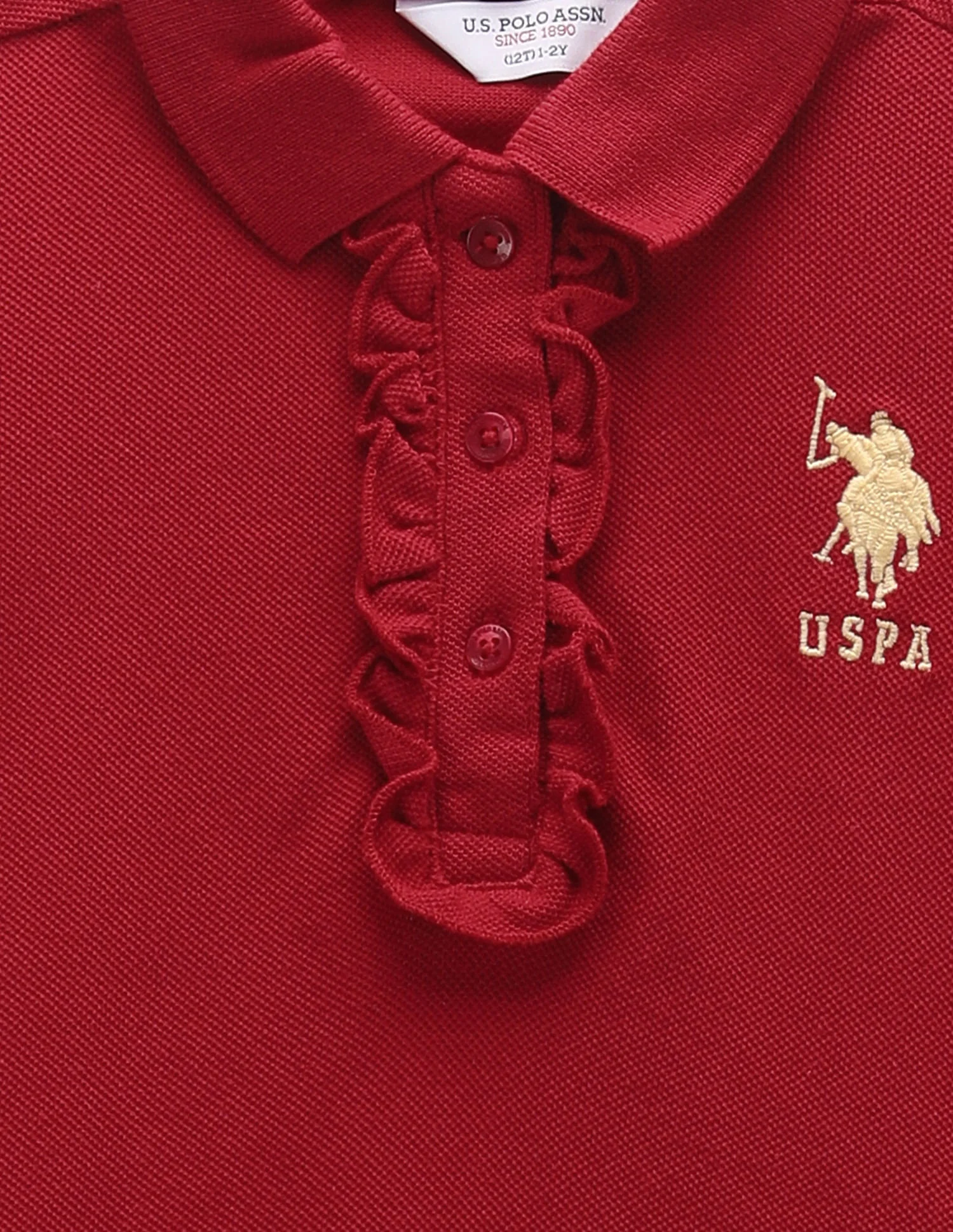 Girls Ruffled Placket Polo Shirt - Image 3